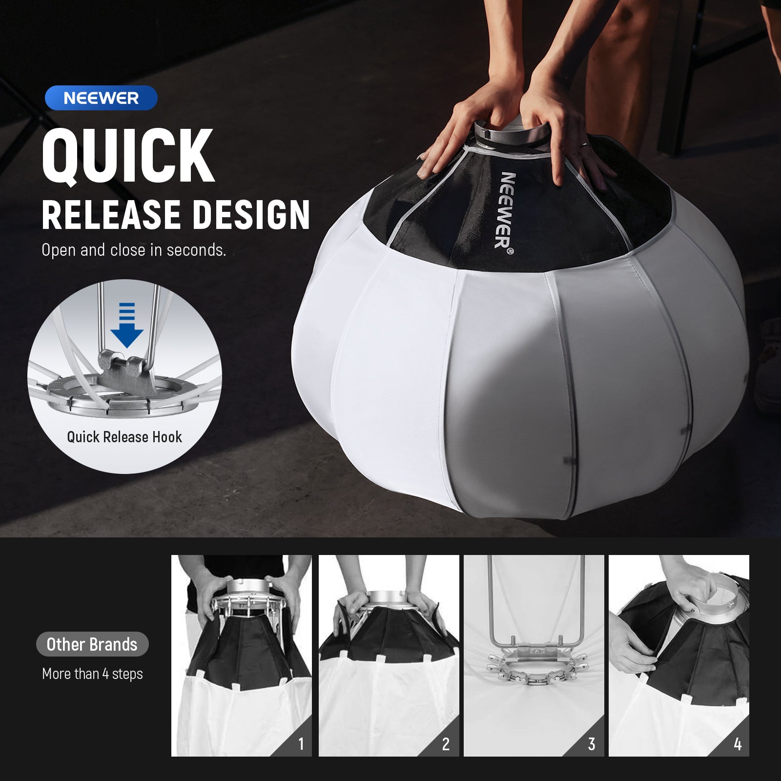 NEEWER NS20L Lantern Softbox features quick release design.