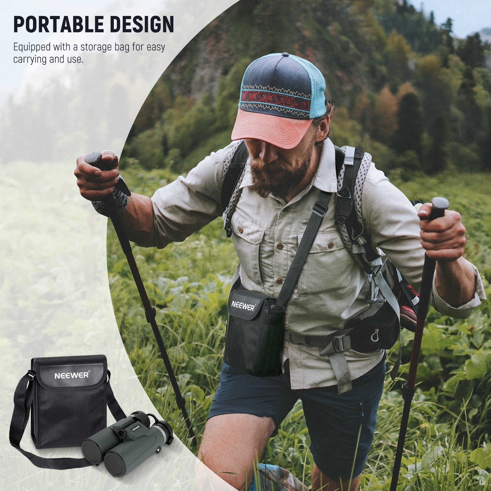 NEEWER LS-T21 Binocular kit includes a storage bag for easy carrying.