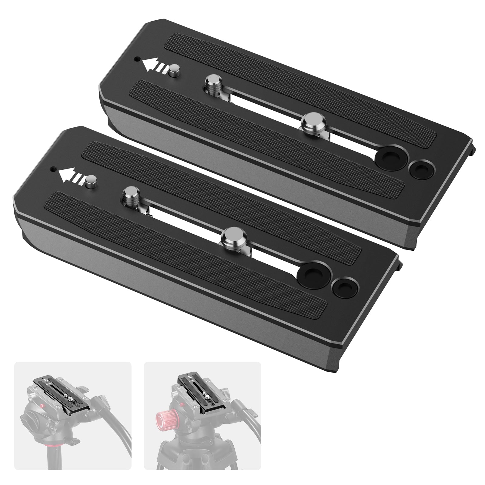 2-pack NEEWER 501PL Tripod Fluid Head Quick Release Plate