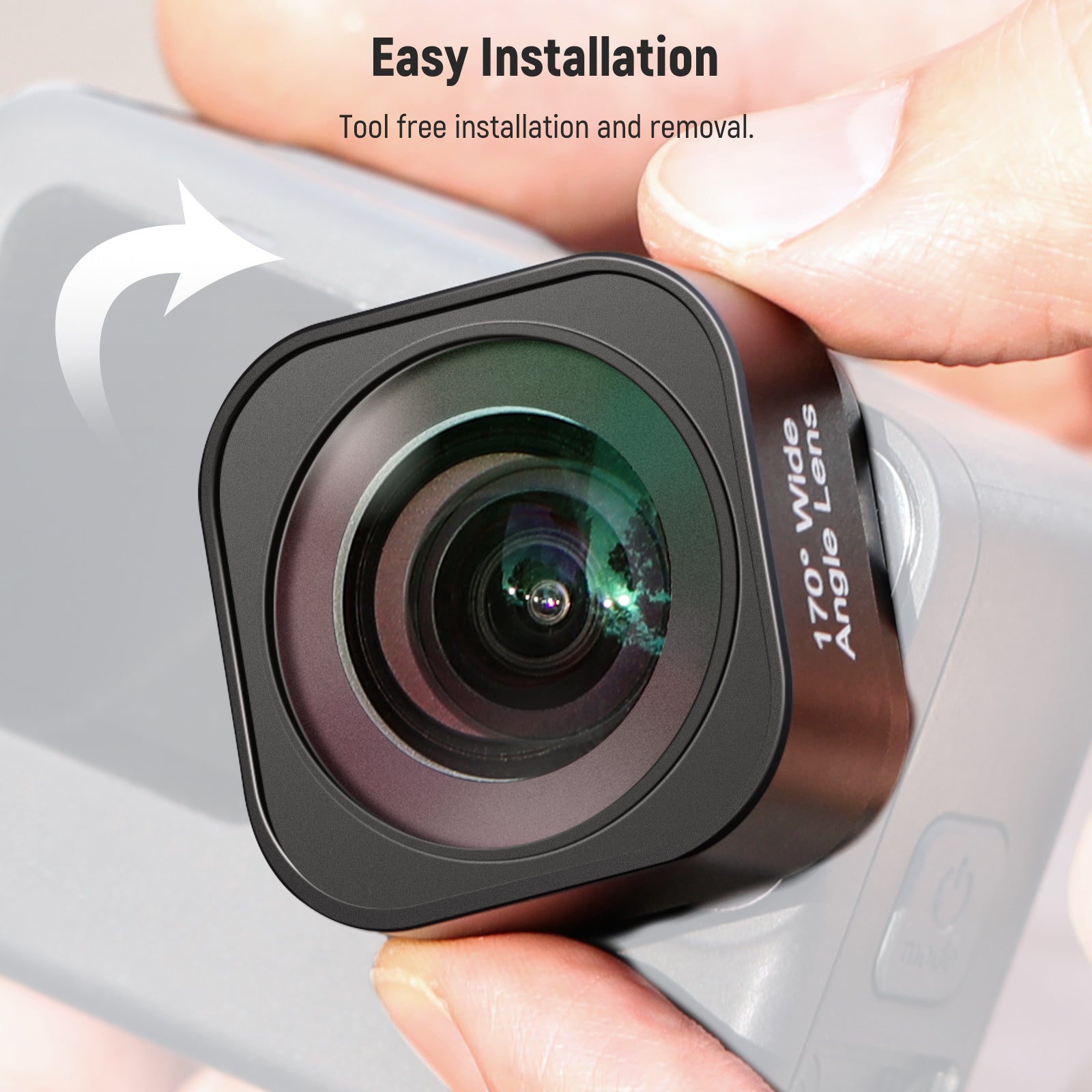 NEEWER LS-37 170° Ultra Wide Angle Lens is easy to mount and remove.