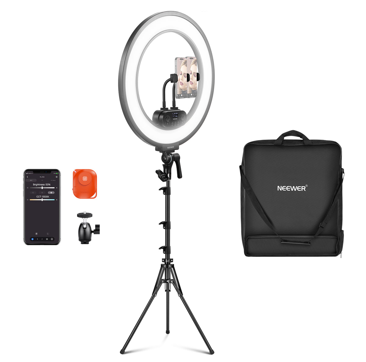 NEEWER RL45B 45W 18" Slim Edge Lit Ring Light Kit