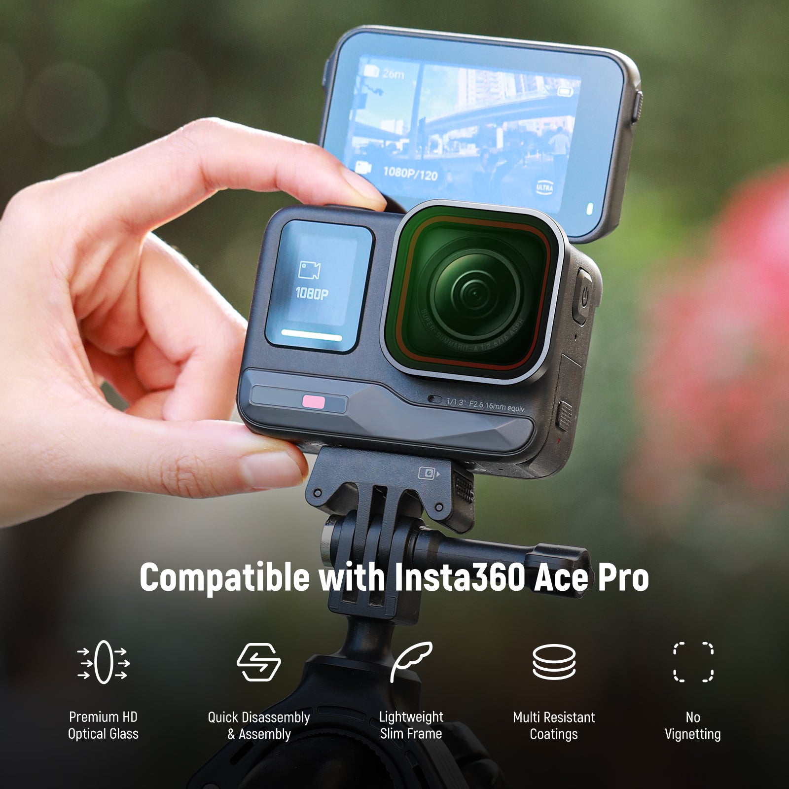 NEEWER FL-85 ND/PL Filter is fully compatible with Insta360 ACE PRO