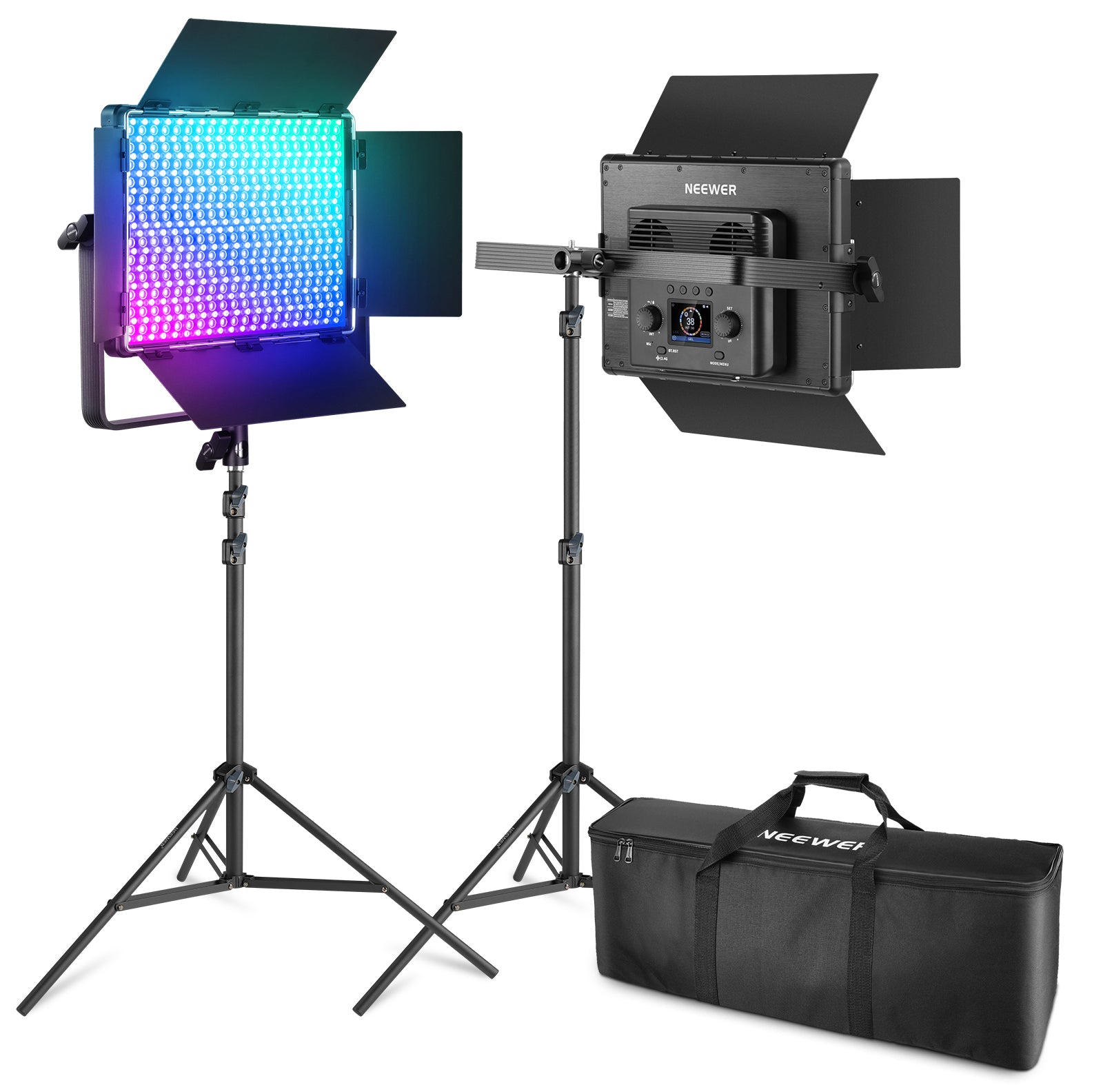 NEEWER 2 Pack PL60C RGB LED Panel Light Kit