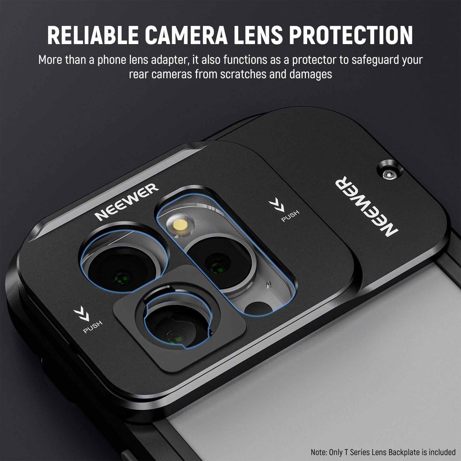 NEEWER PA034 T-Series Lens Mount functions as a protector to safeguard your rear cameras