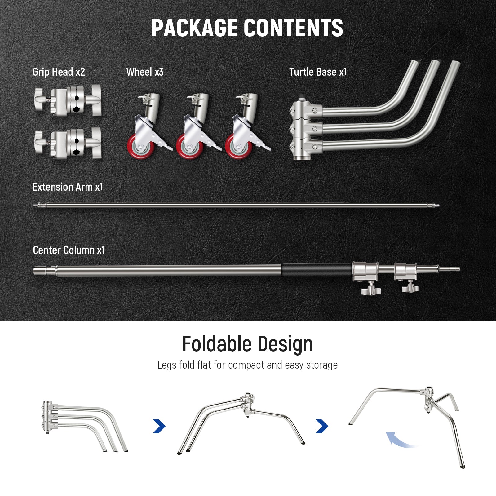 Package Contents of the NEEWER SC340AW Air Cushion C Stand Kit