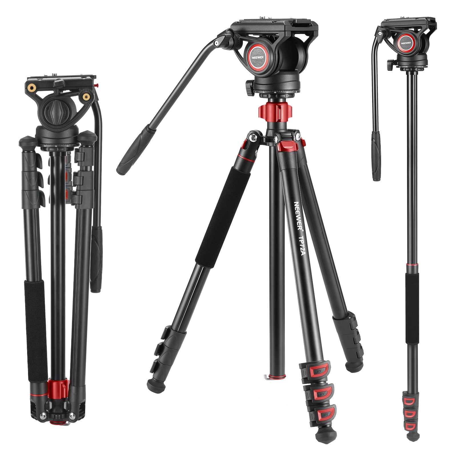 NEEWER TP72A Fluid Head Video Tripod Monopod