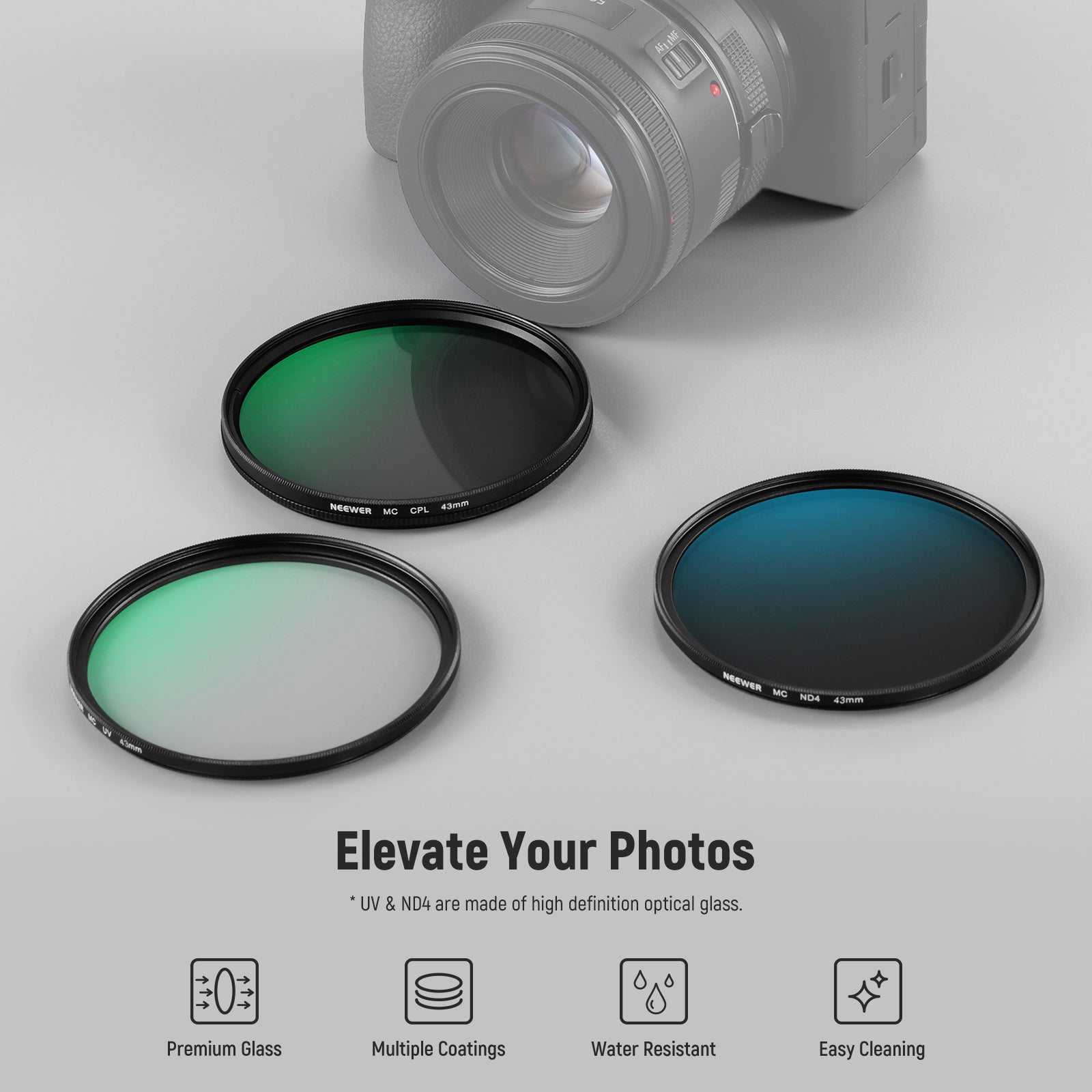 multifunctional lens filter trio