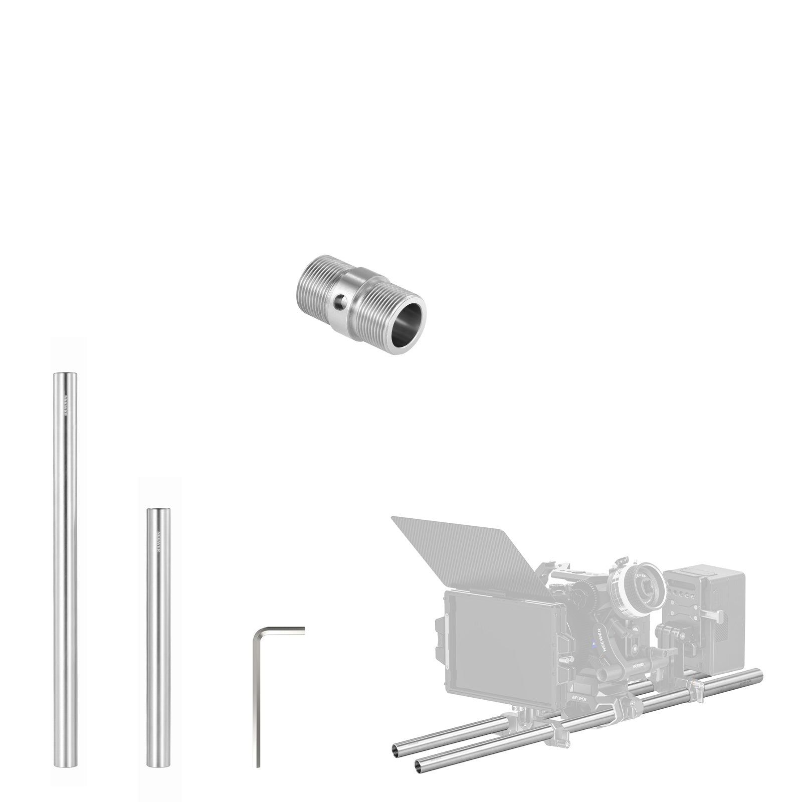 NEEWER SR013 Stainless Steel Rod Connector for 19mm Support Rod