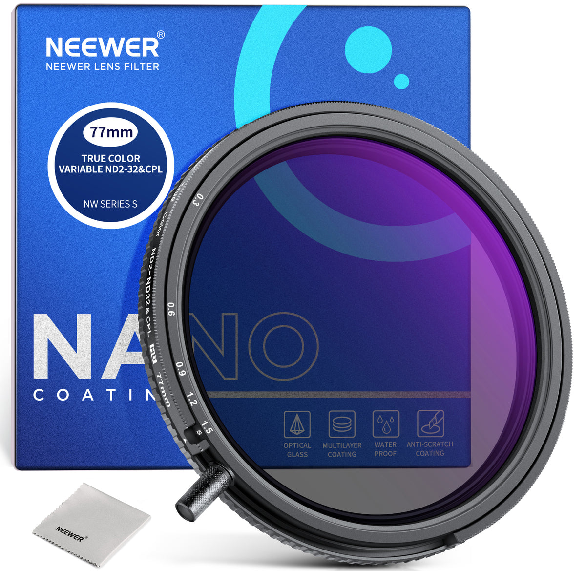 NEEWER 2-in-1 True Colors Variable ND & CPL Filter