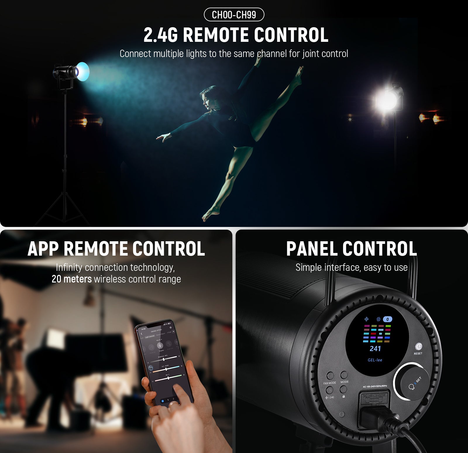 Methods for Controlling NEEWER CB200C RGB COB LED Video Light