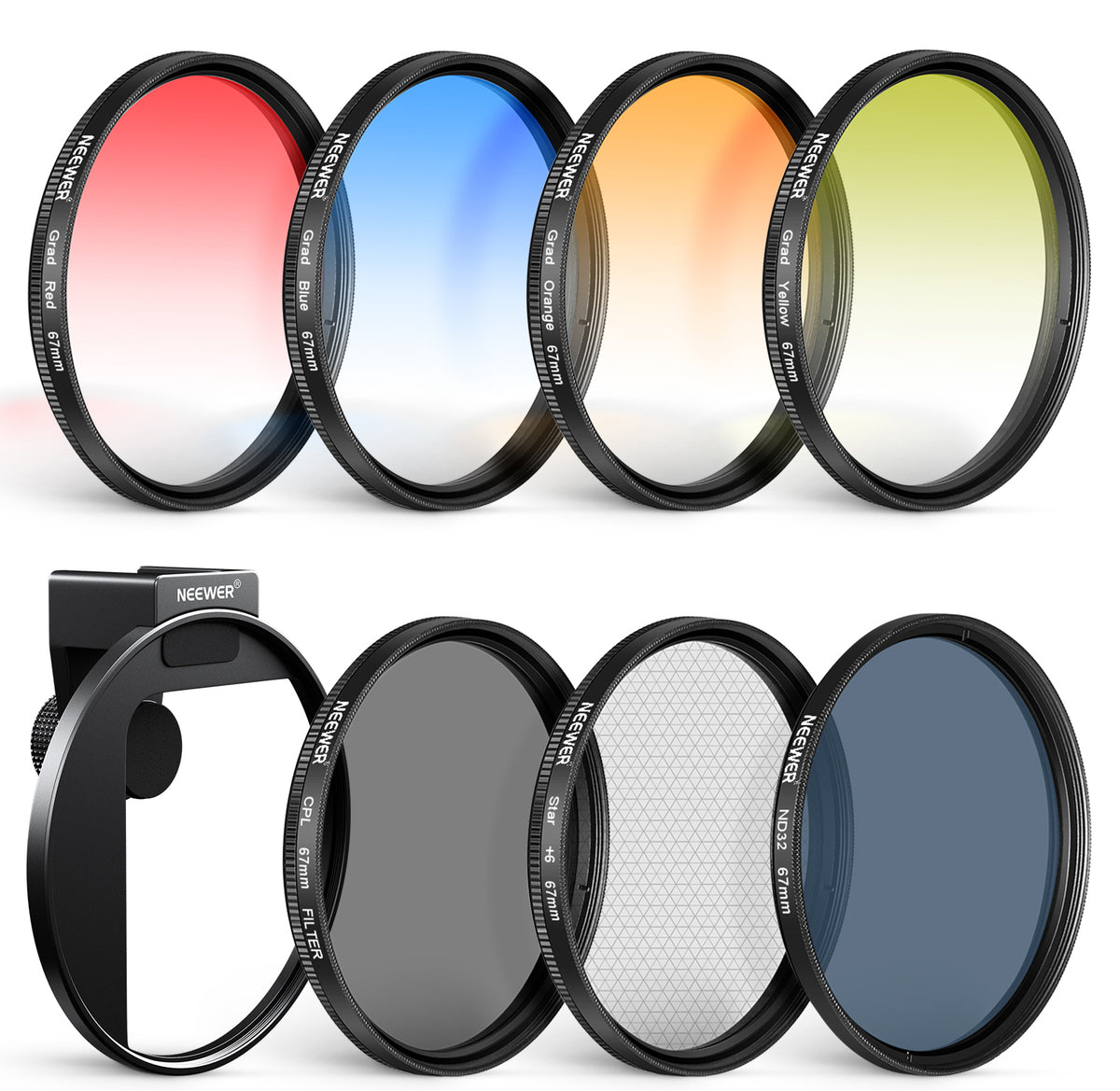 NEEWER Clip On 67mm Phone Lens Filter Kit