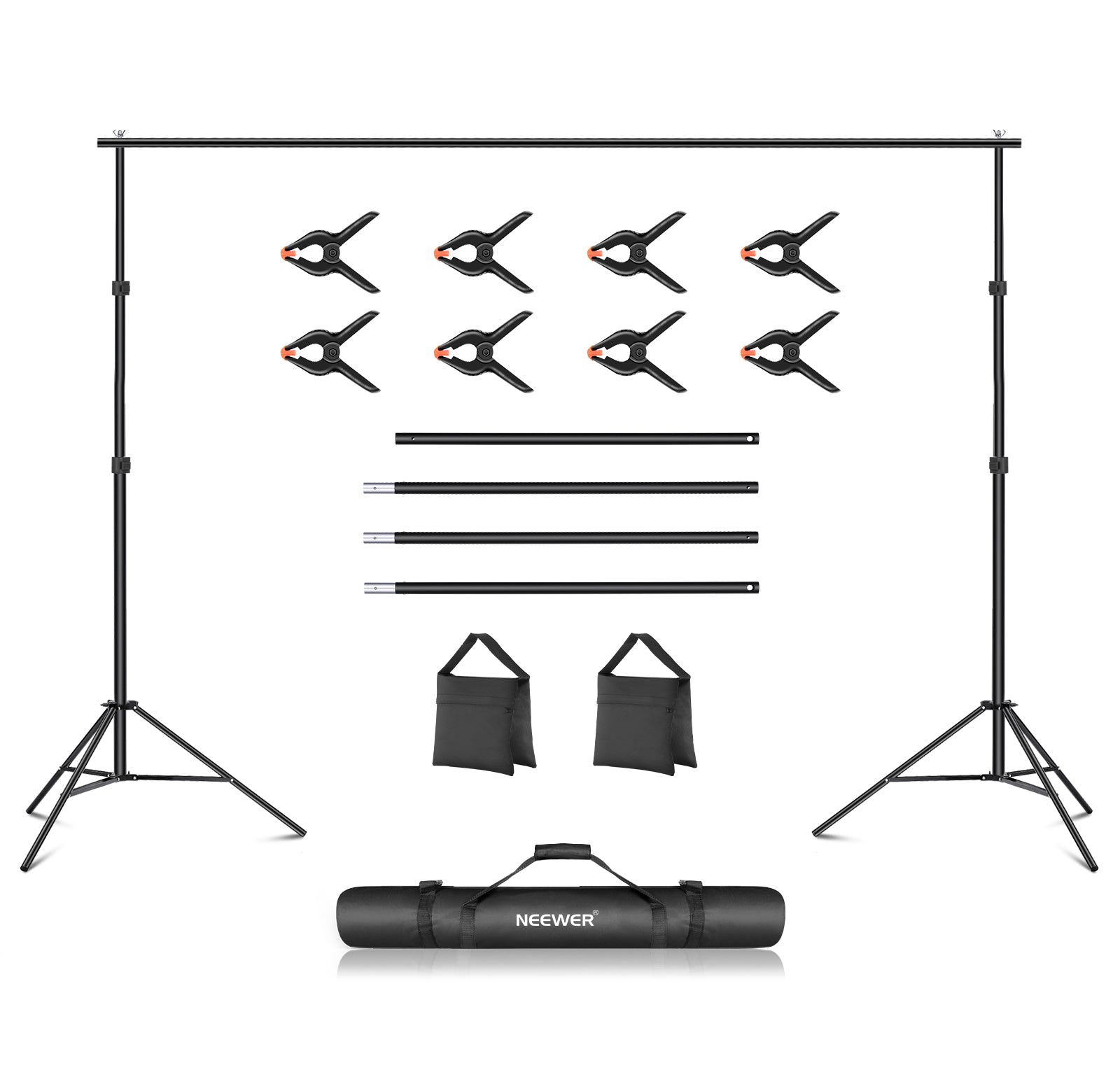 NEEWER 10x7ft Adjustable Photoshoot Backdrop Stand Kit