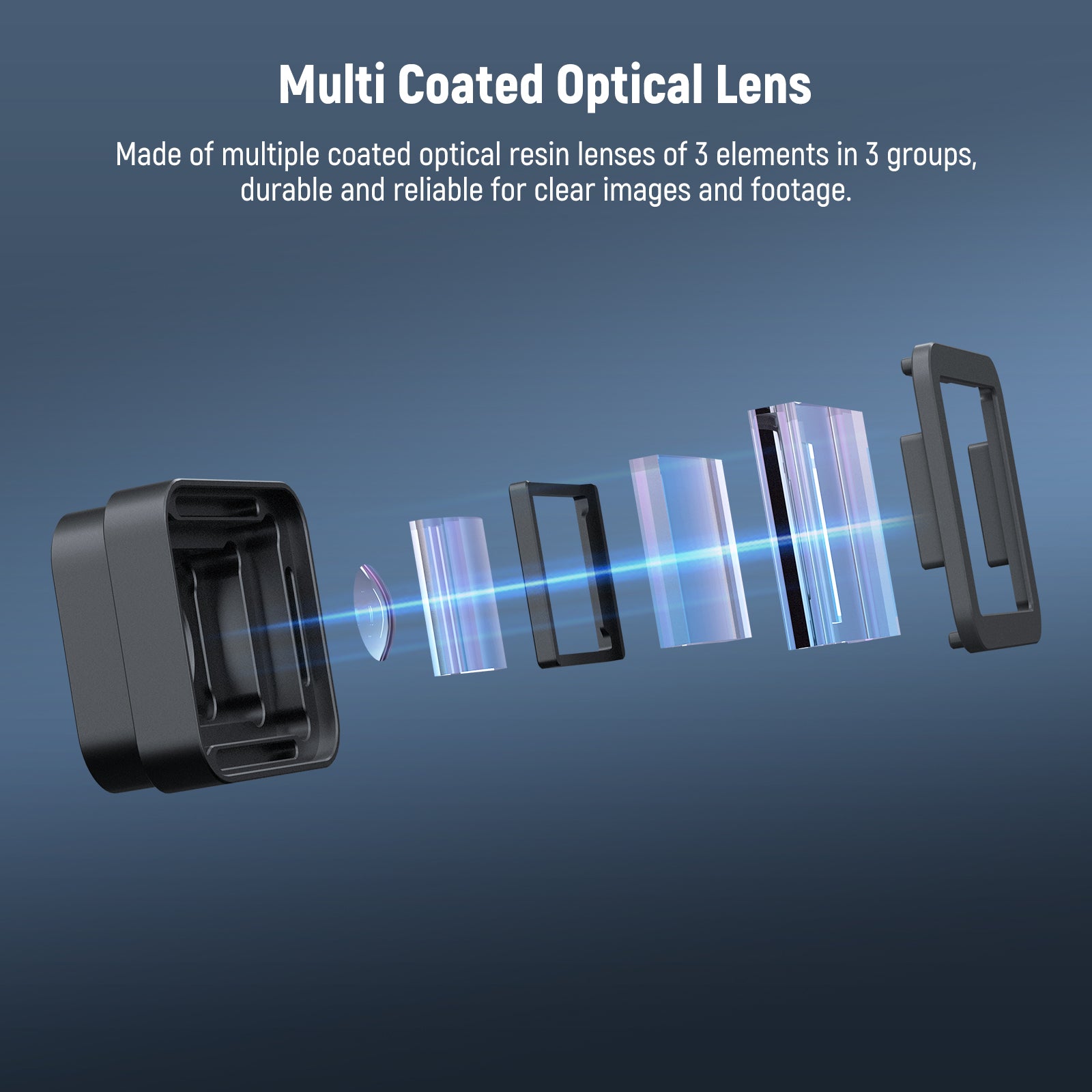 NEEWER LS-56 1.2x Anamorphic Lens is made of multi coated high transmission optical resin lenses of 3 elements in 3 groups