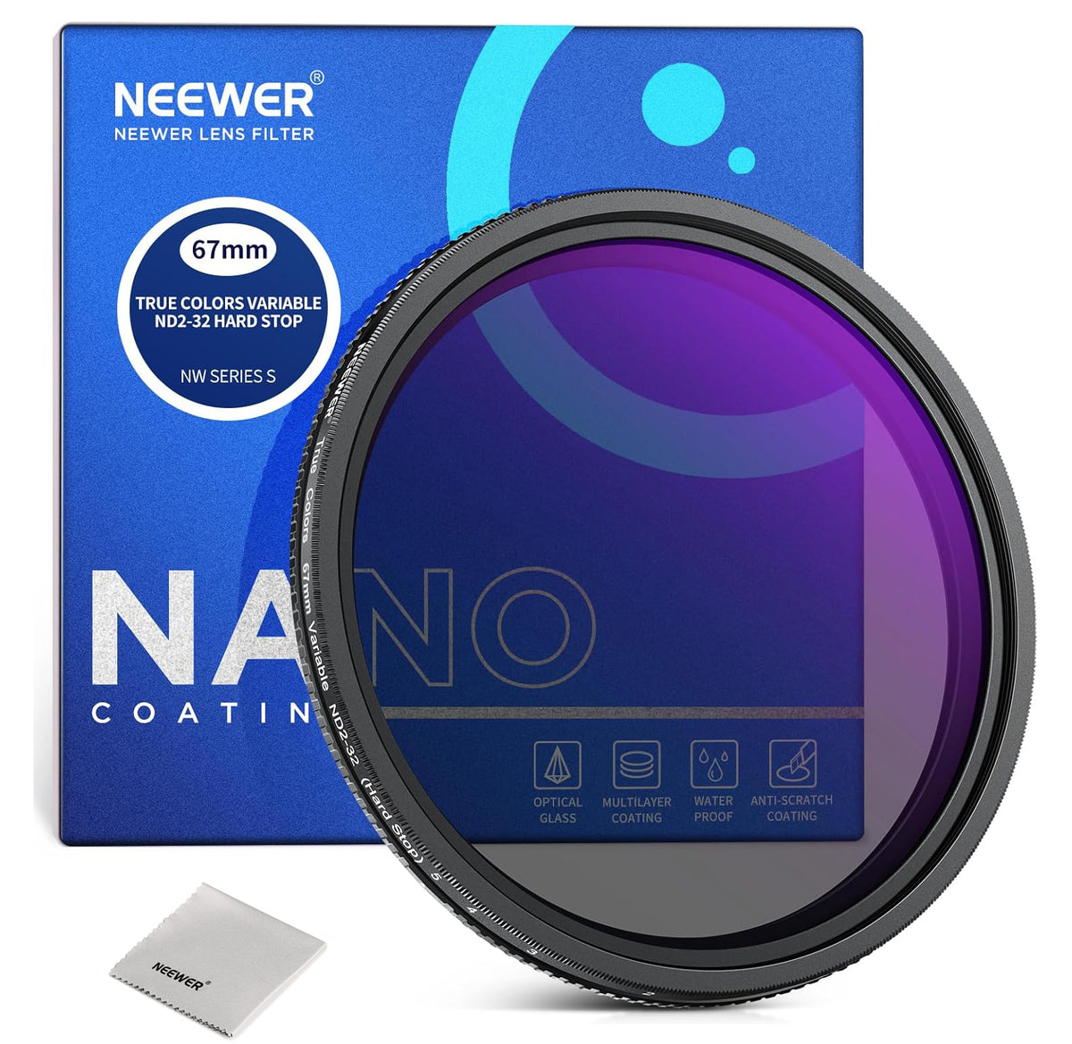 NEEWER ND2-32 True Colors Hard Stop Variable ND Filter