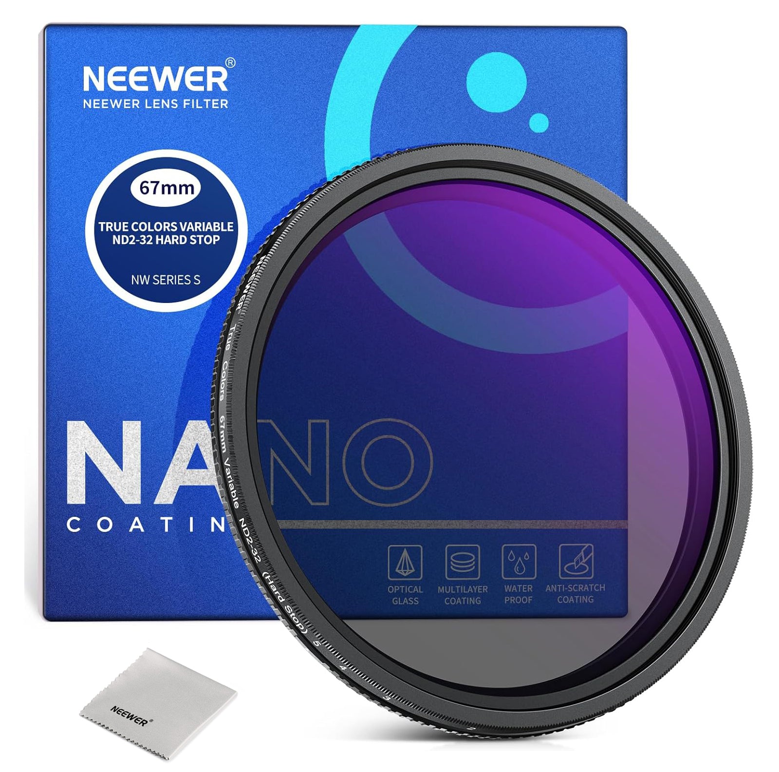 NEEWER ND2-32 True Colors Hard Stop Variable ND Filter