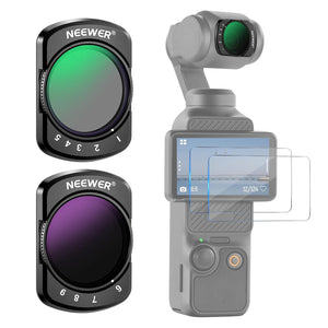 Kit Filtres ND Variables Magnétiques Pour DJI Osmo Pocket 3 - ND2-ND32 & ND32-ND512 - Cadre Aluminium, Verre Japonais Multicouche