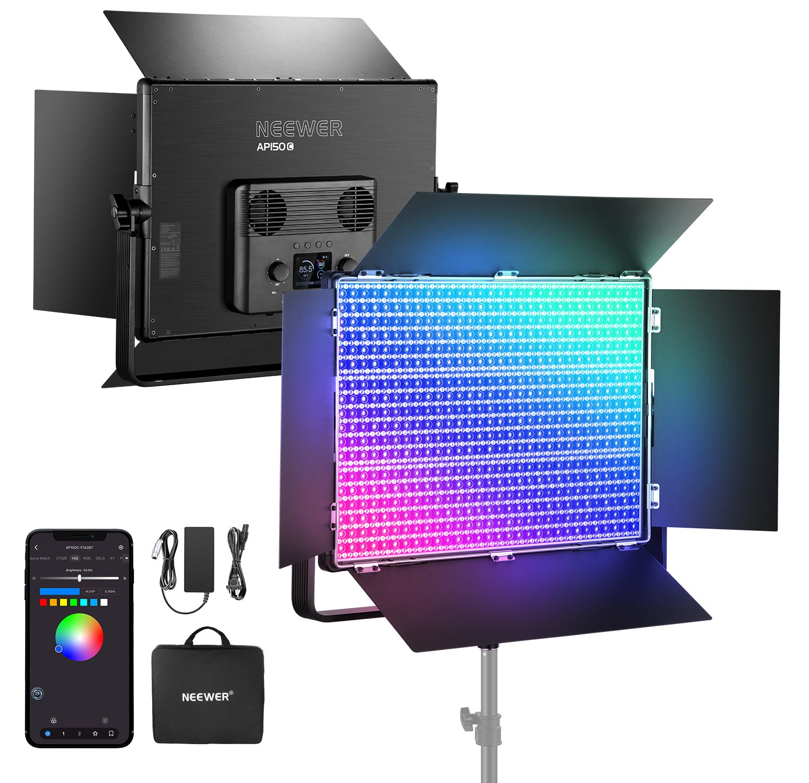 NEEWER AP150C 150W RGB LED Panel Light Kit