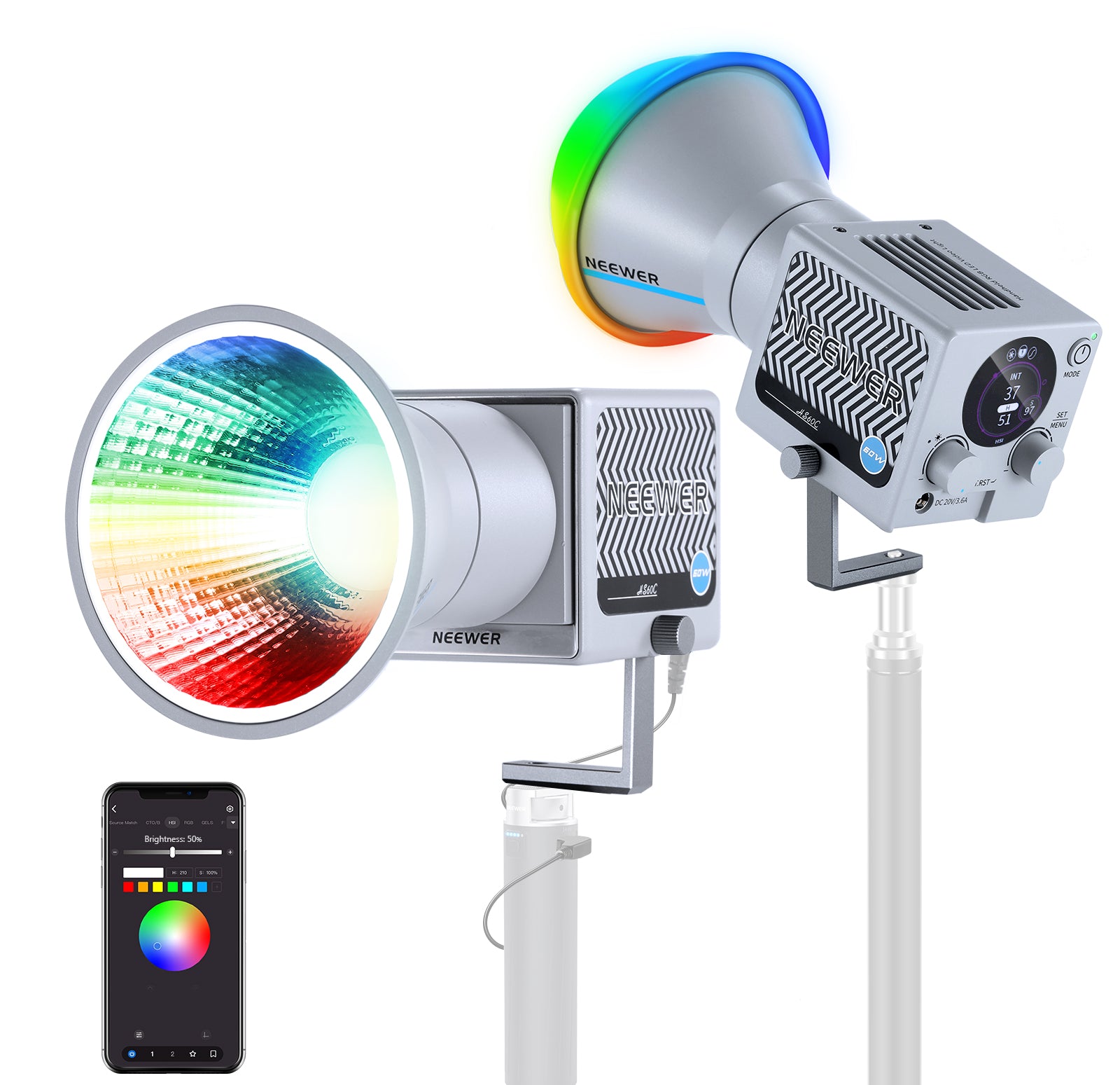 NEEWER HS60C Portable LED Video Light