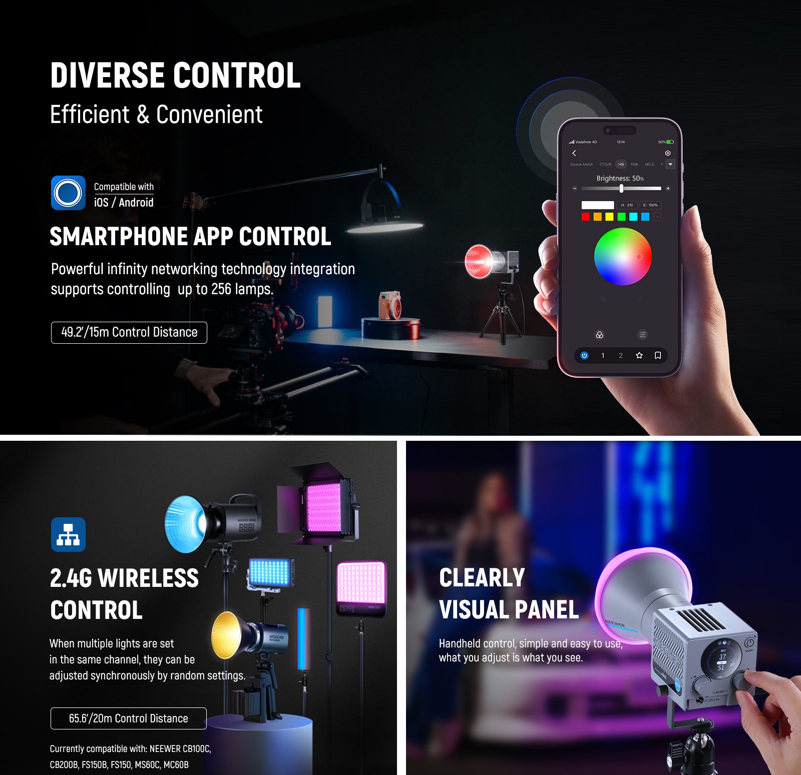 Methods for Controlling NEEWER HS60C Portable LED Video Light