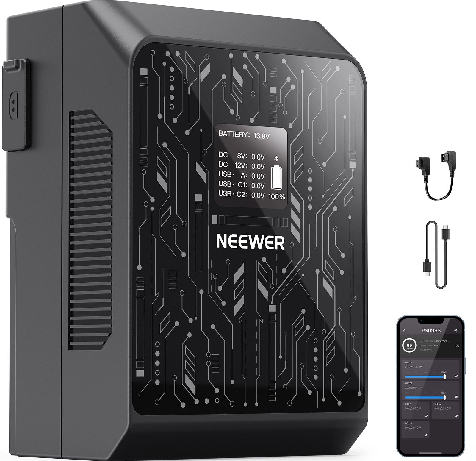 NEEWER PS099S APP Control V Mount Battery