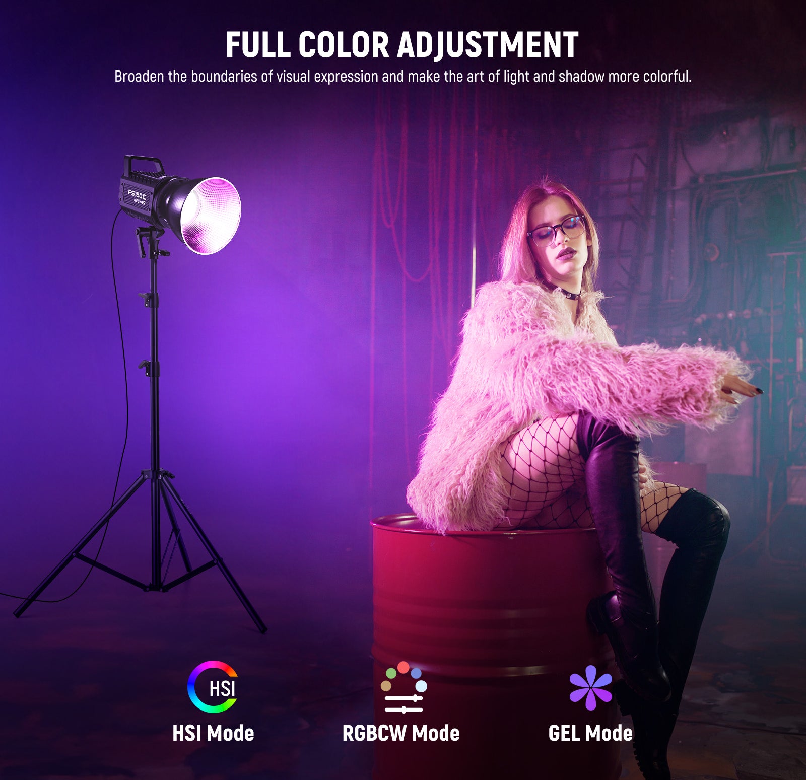 Precisely Dimmed Full RGB Video Light