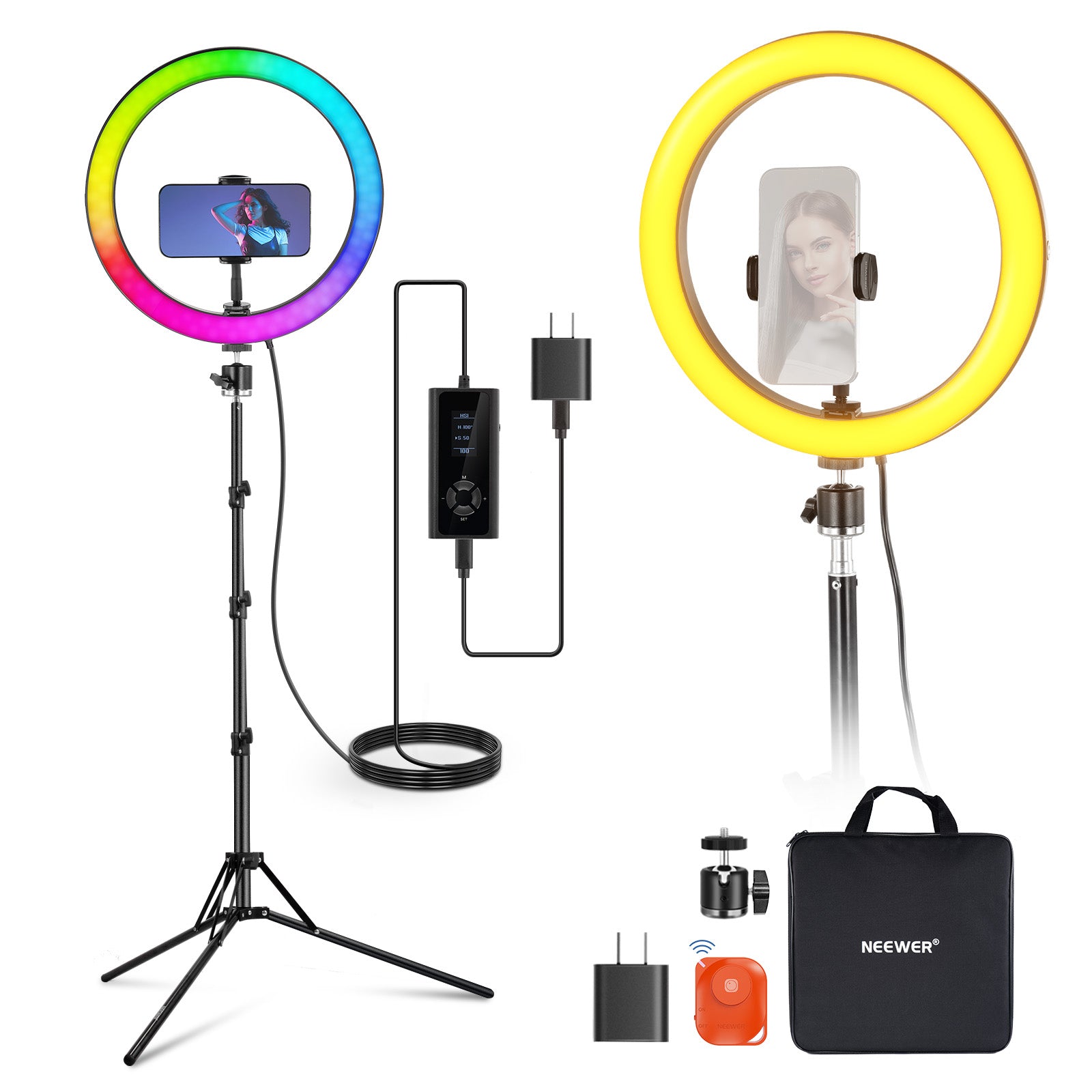 NEEWER RH12C High Power RGB LED Ring Light kit(with bag)