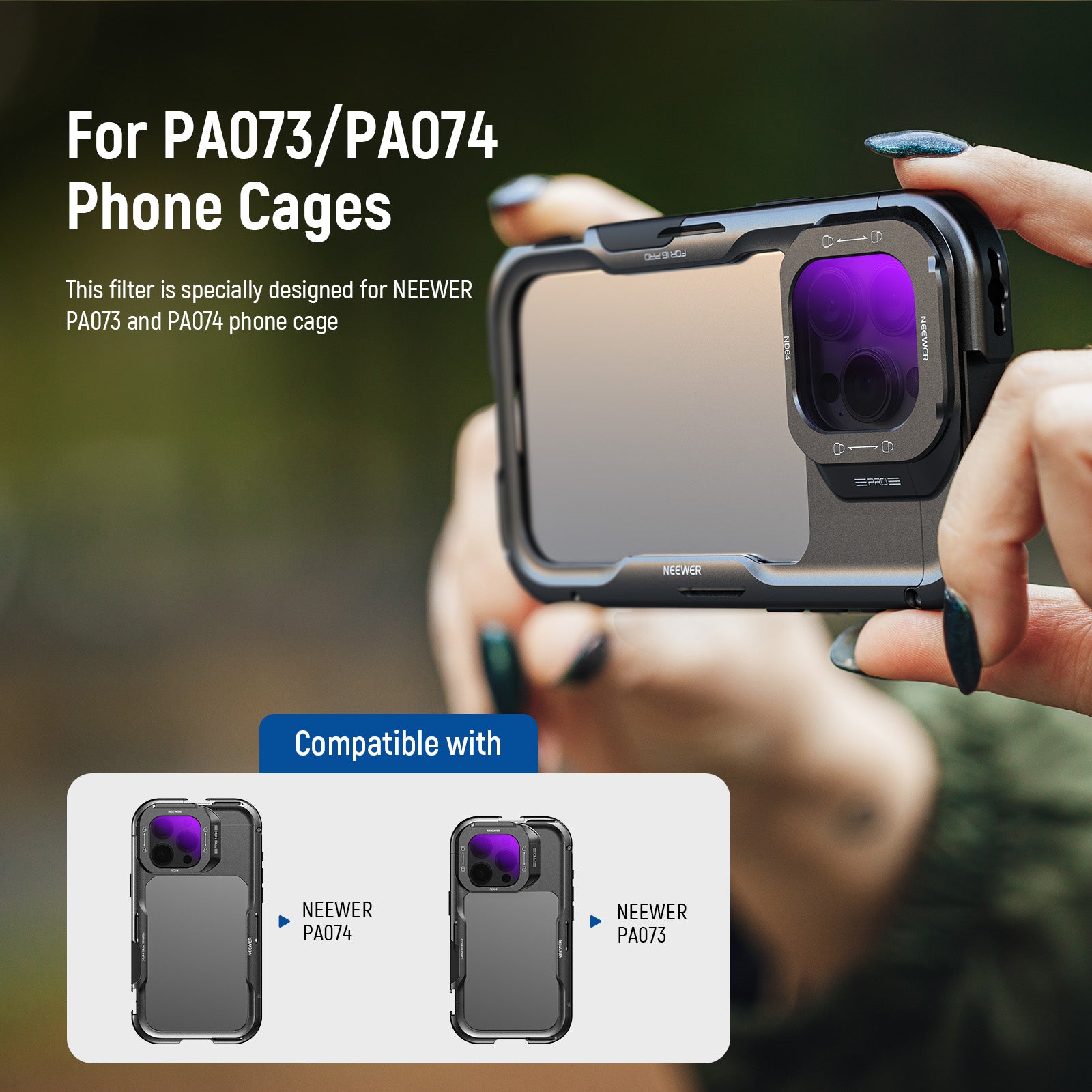 NEEWER 5-Pack Phone Filter Kit for iPhone PA073/PA074 Cage