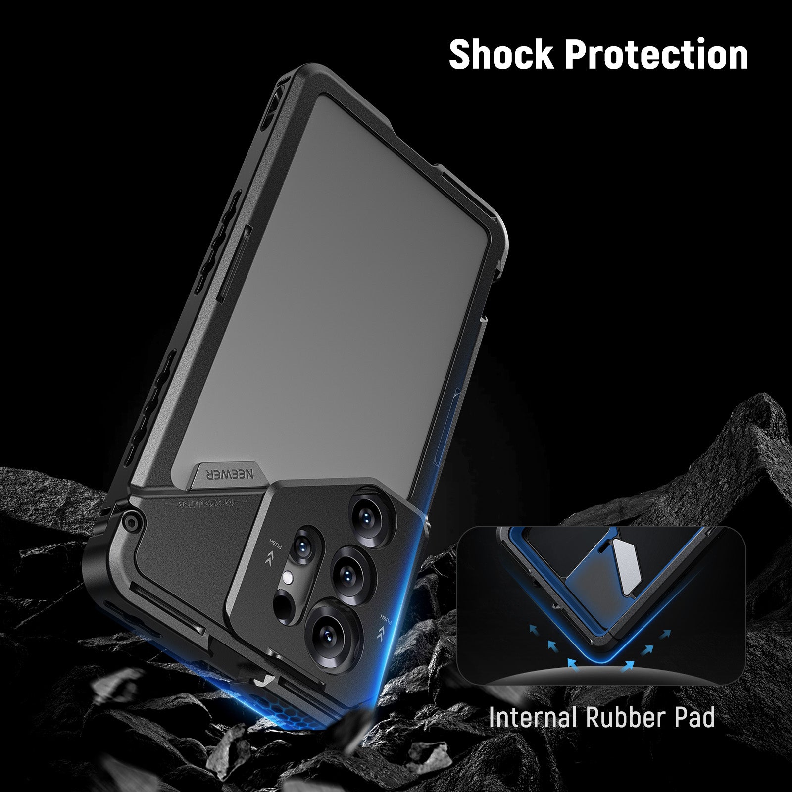 NEEWER PA082 Phone Cage For SAMSUNG S25 Ultra provides shock protection.