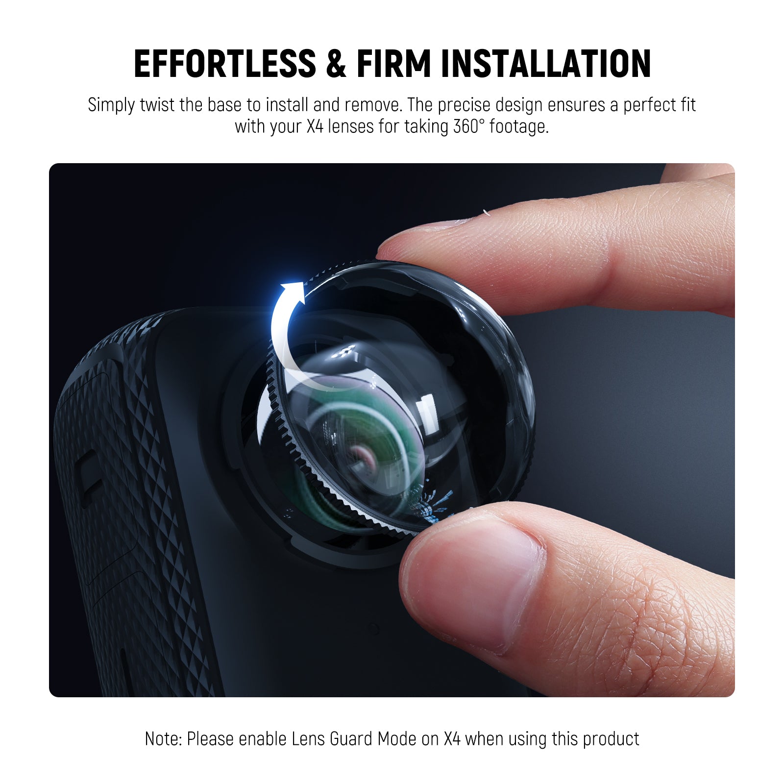 NEEWER LPC01 Lens Protectors For Insta360 X4 is easy to remove and install.