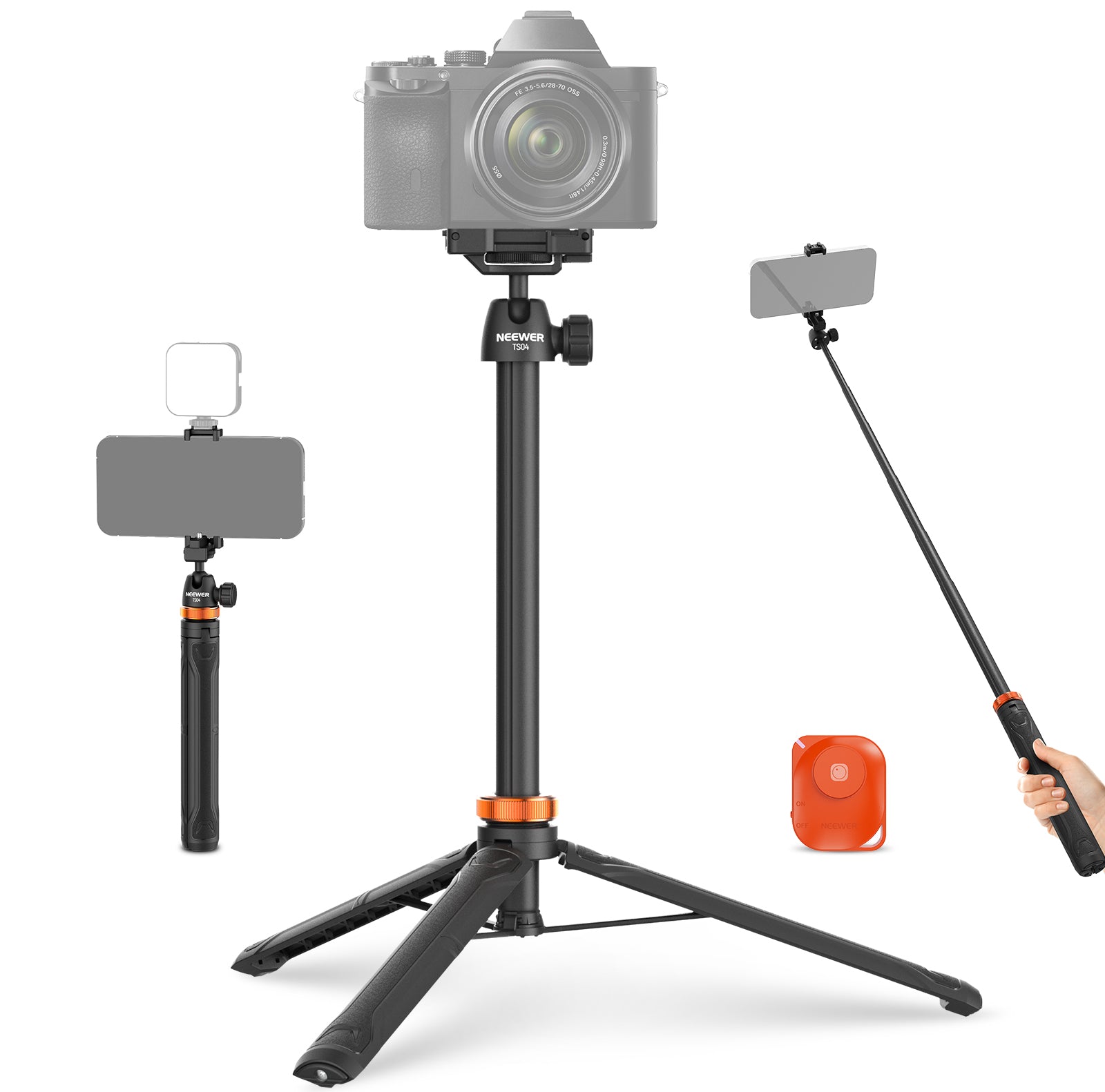 NEEWER BASICS TS04 59" Selfie Stick Tripod with Remote Kit