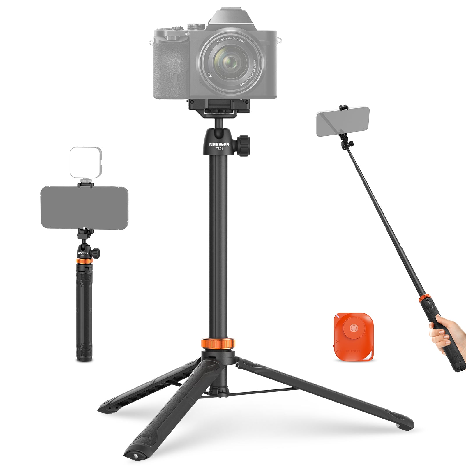 NEEWER BASICS TS04 59" Selfie Stick Tripod with Remote Kit