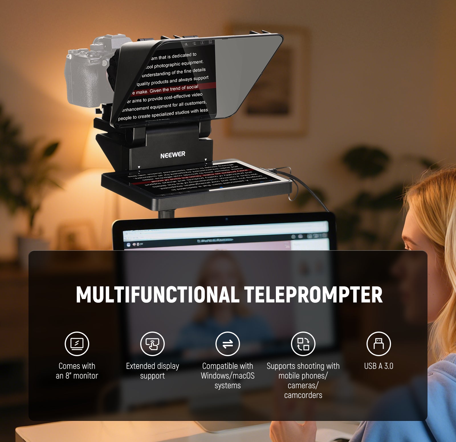 NEEWER X11 is a multifunctional teleprompter.