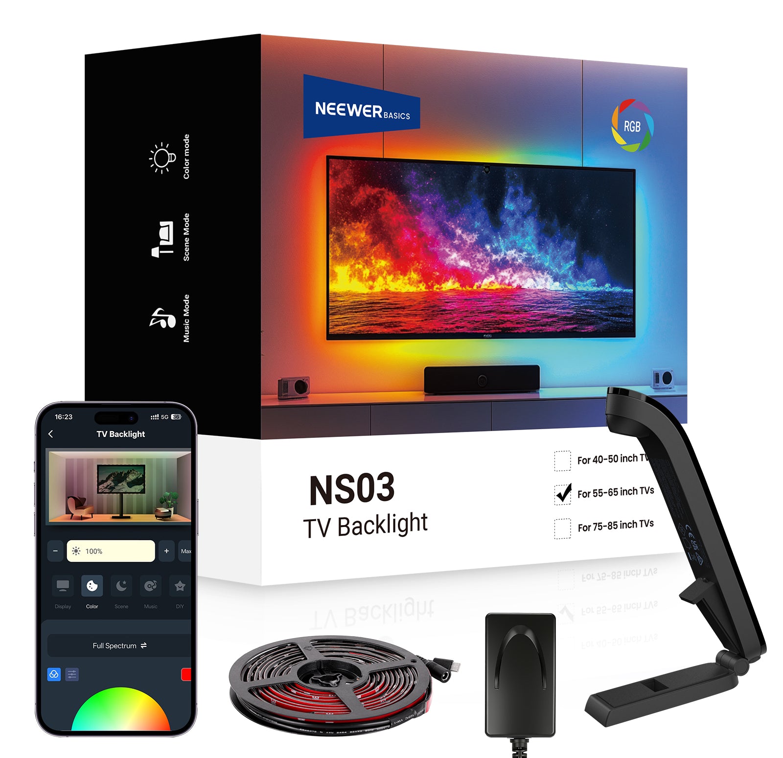 NEEWER BASICS NS03 Smart RGB LED TV Backlight Strip
