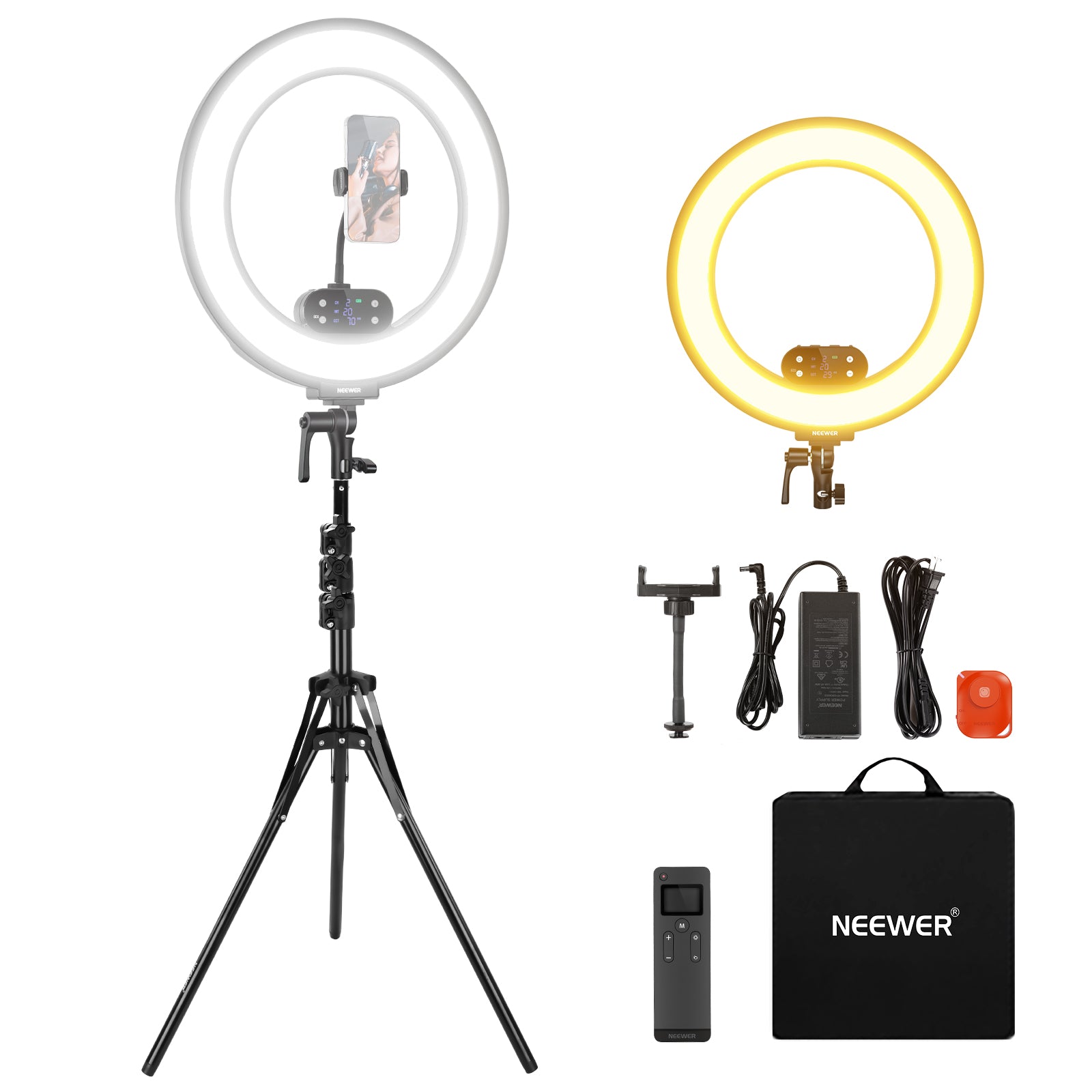 NEEWER RB18B 18" Cordless Ring Light Kit