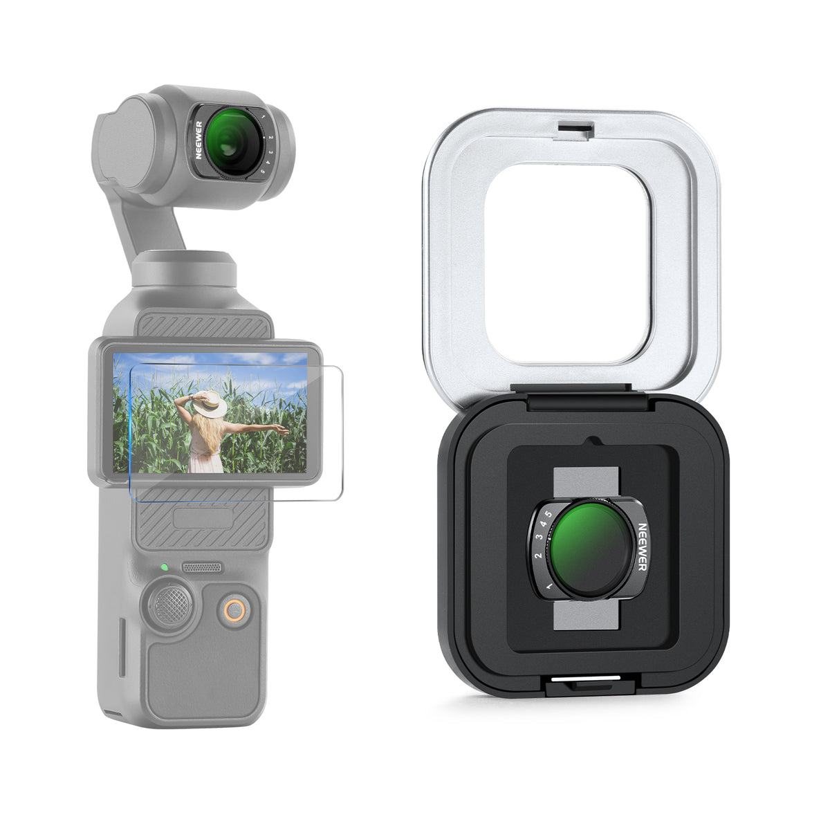 NEEWER Variable ND2-32 Filter Compatible with DJI Osmo Pocket 3