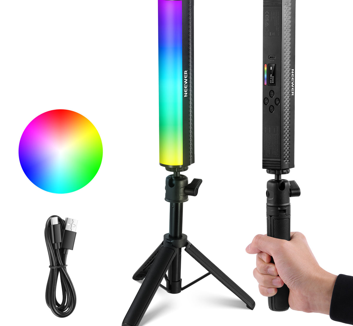 NEEWER TL20C RGB Magnetic Handheld Light Wand Kit