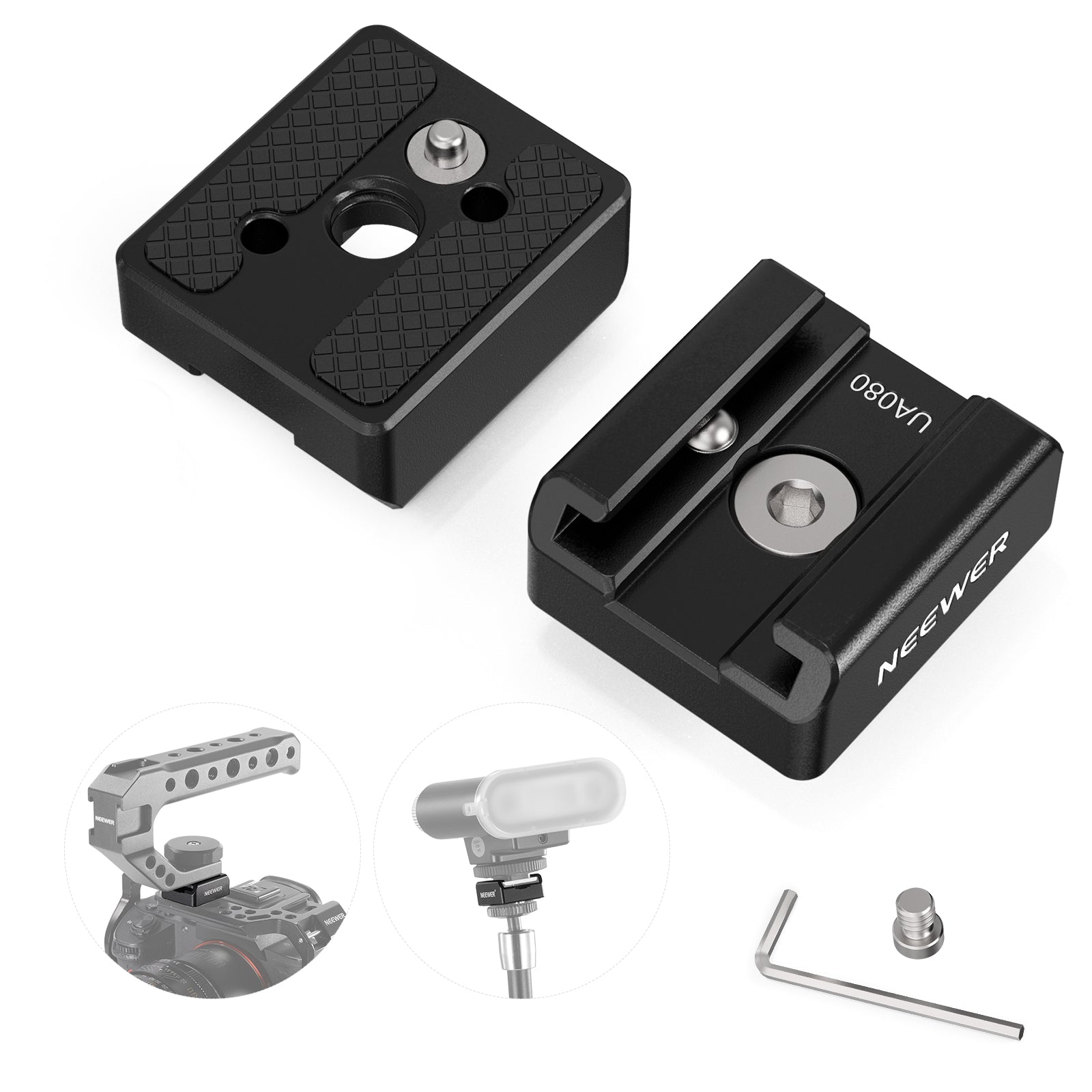 NEEWER UA080 2 Pack Universal Cold Shoe Mount Adapter Set