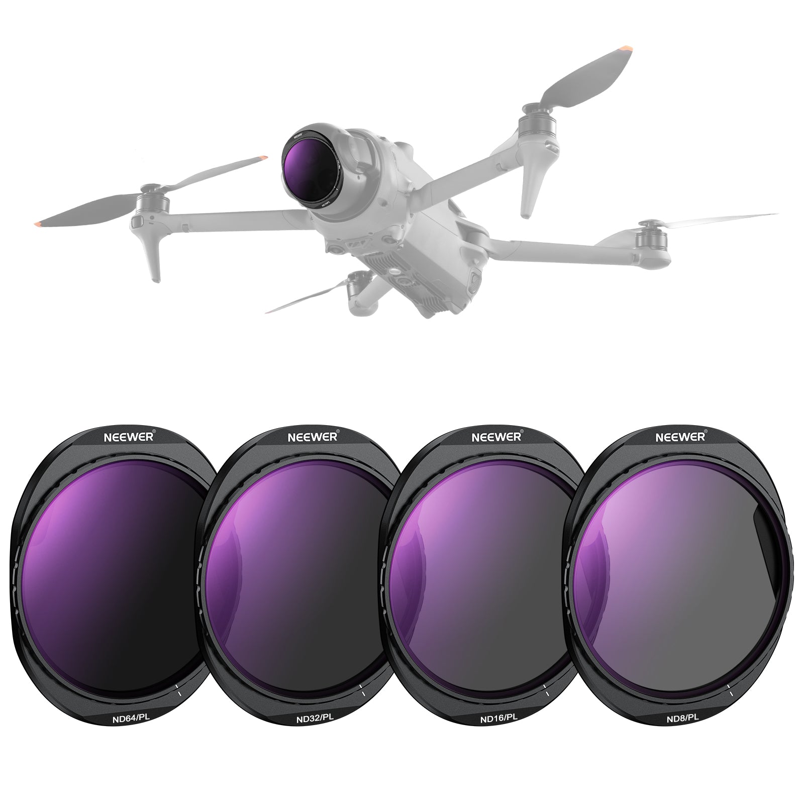 NEEWER ND8/PL+ND16/PL+ND32/PL+ND64/PL Filter Set For DJI Mavic 4 Pro Drone