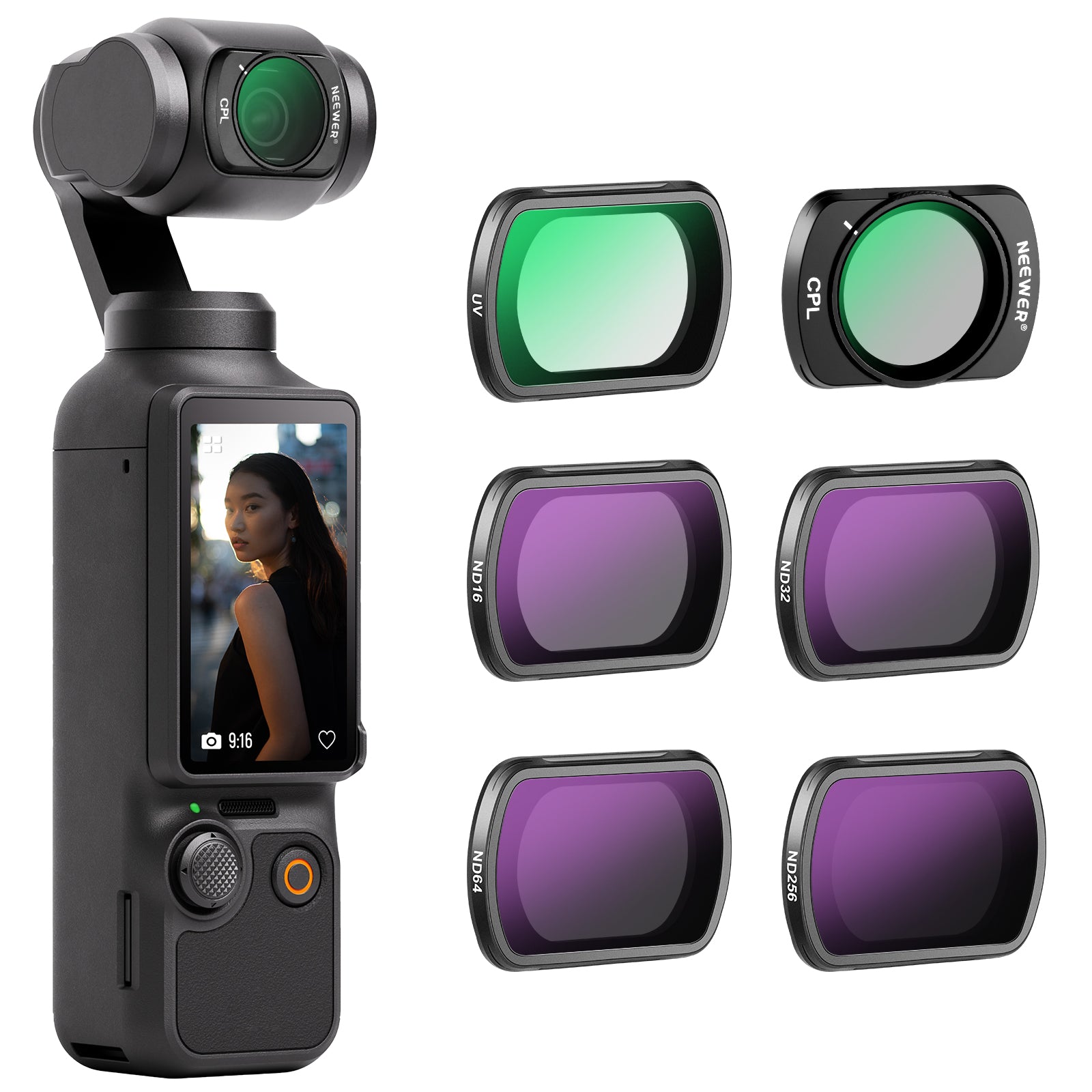 NEEWER 6 Pack Magnetic ND CPL UV Filters Set for DJI OSMO