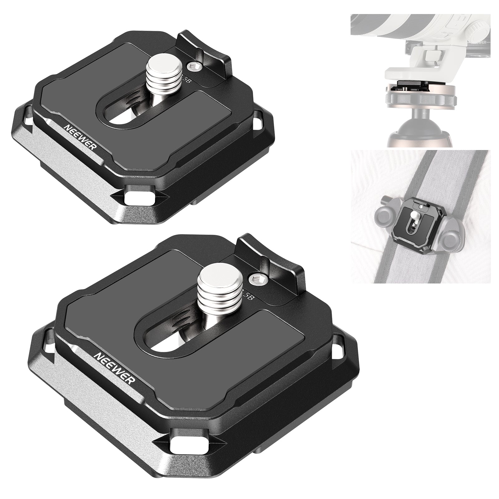 NEEWER QPR-5B 2 Pack 38mm Square Quick Release Plate