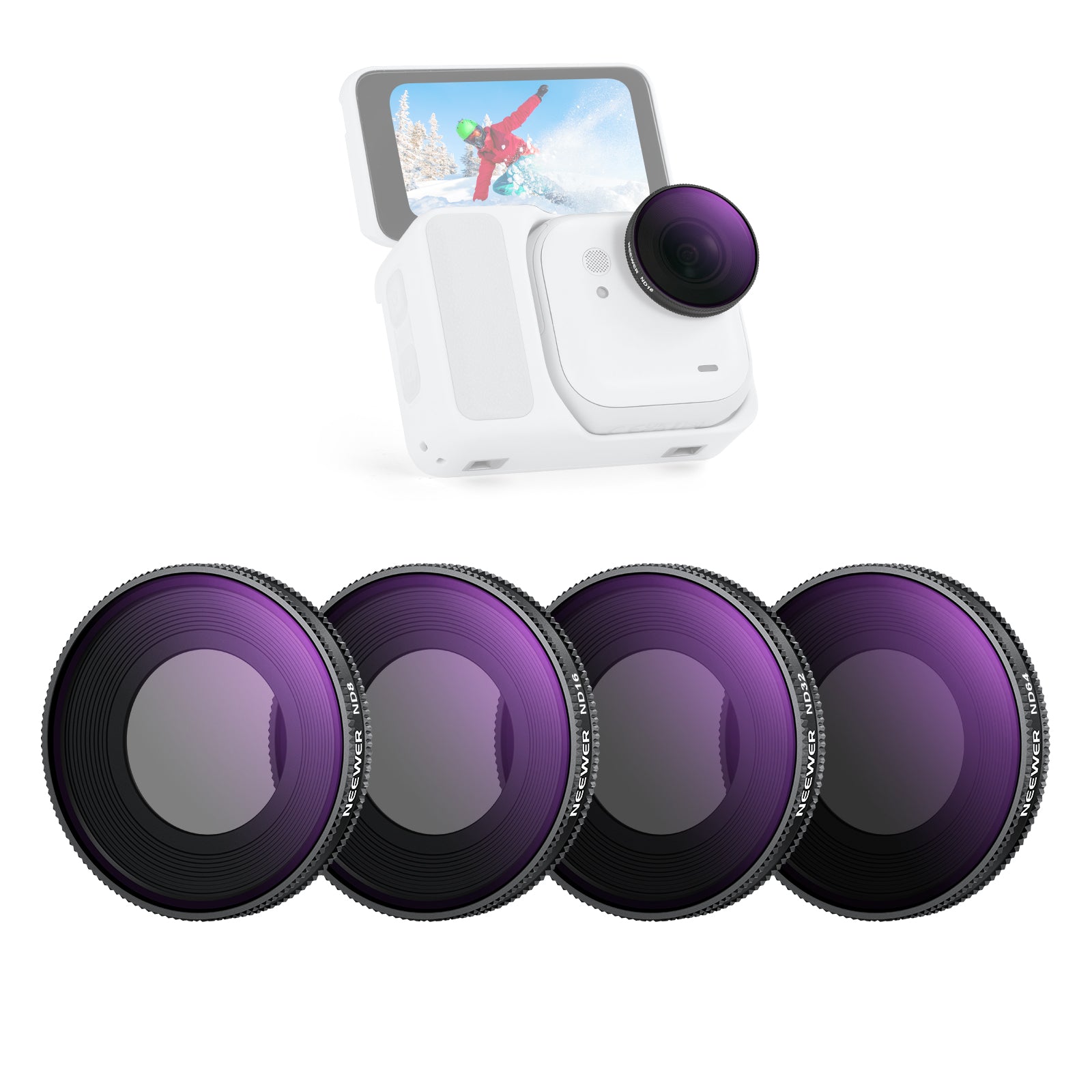 NEEWER 4 Pack ND Filter Set For Insta360 GO Ultra