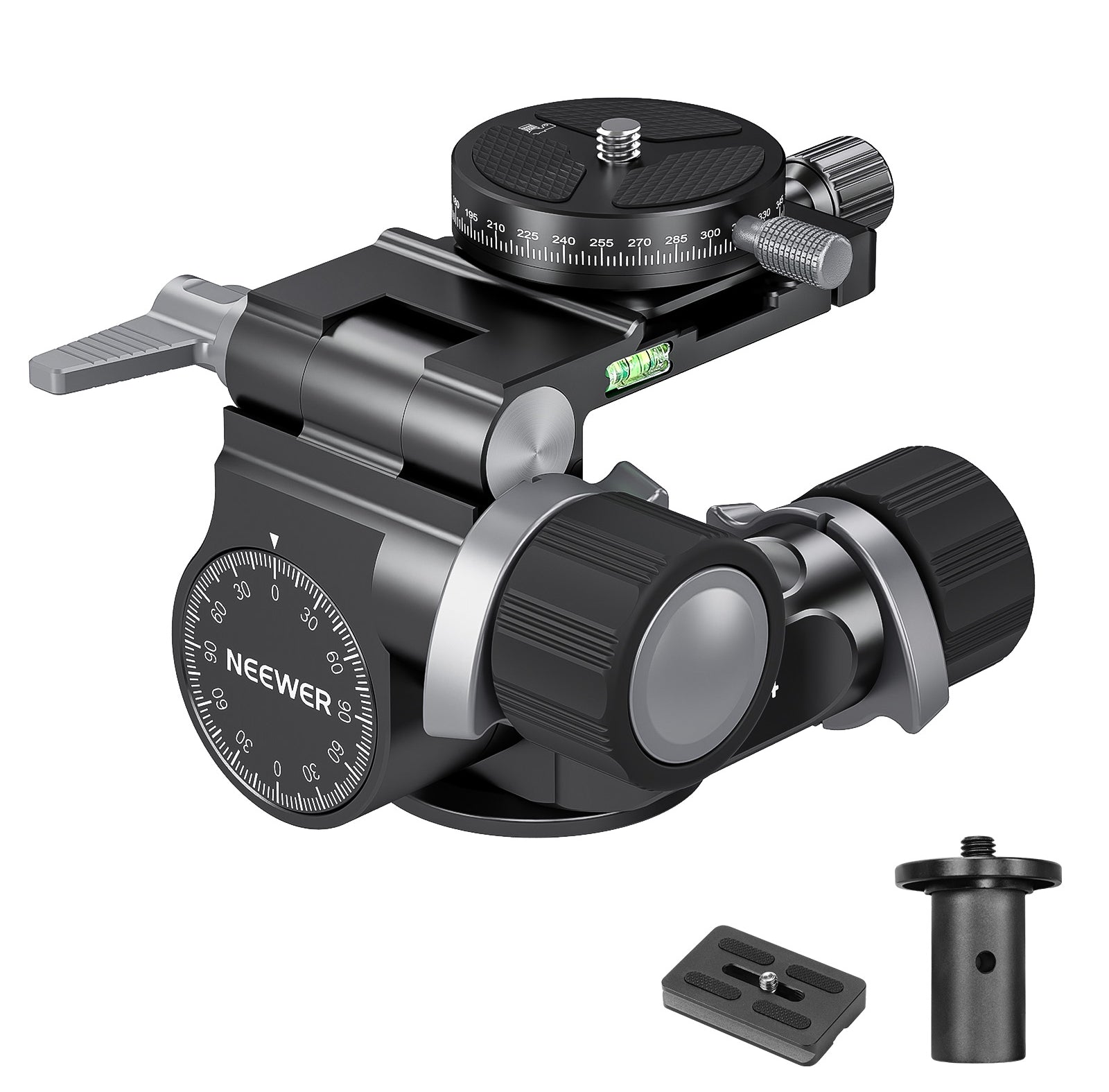 NEEWER TH14 2 Way Geared Tripod Head with QR Plate