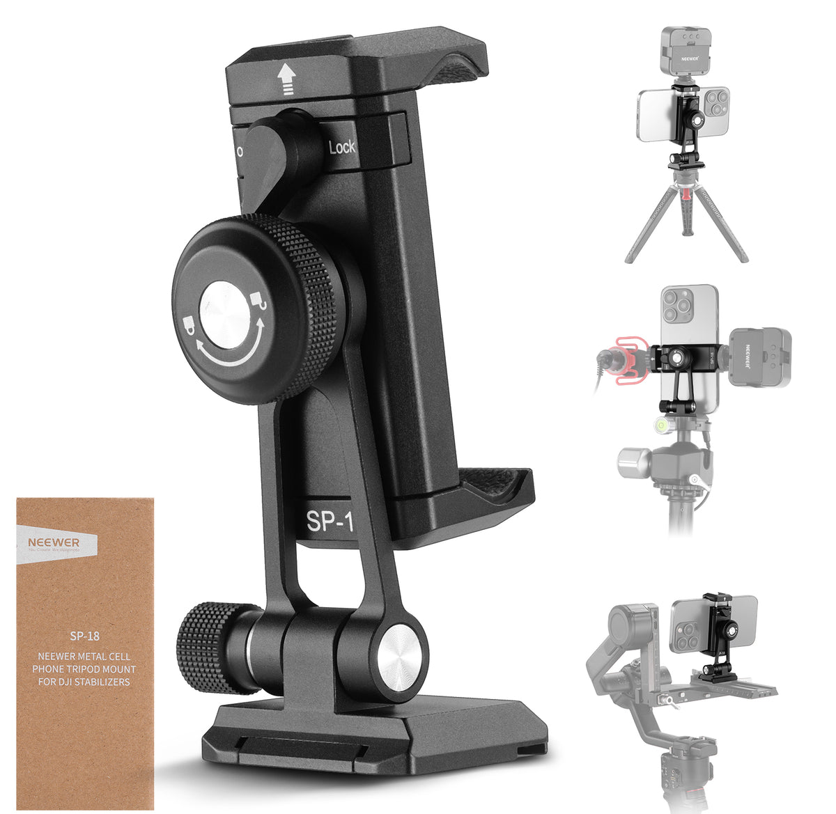 NEEWER SP-18 Phone Tripod Mount Adapter with Cold Shoe