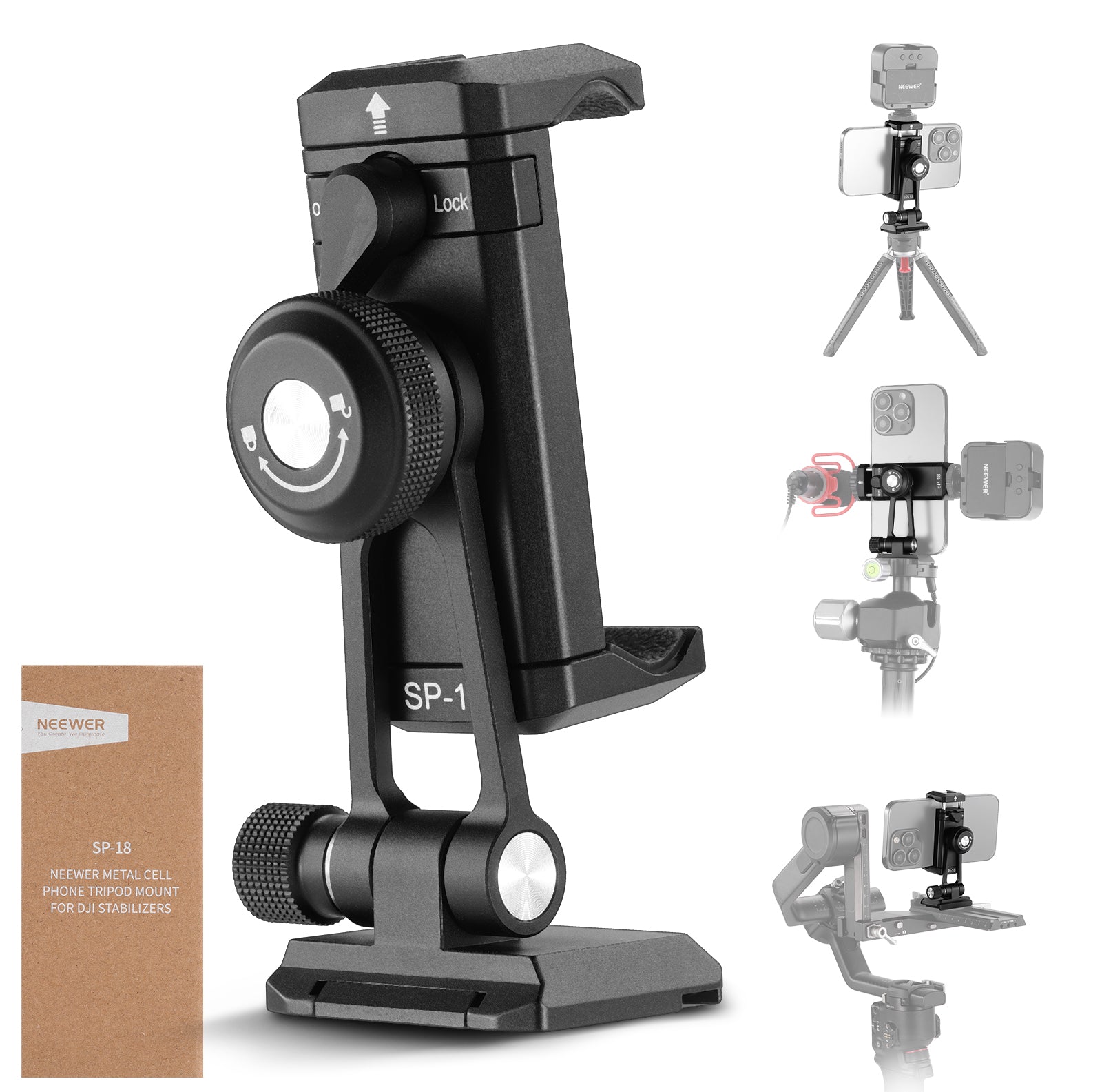 NEEWER SP-18 Phone Tripod Mount Adapter with Cold Shoe