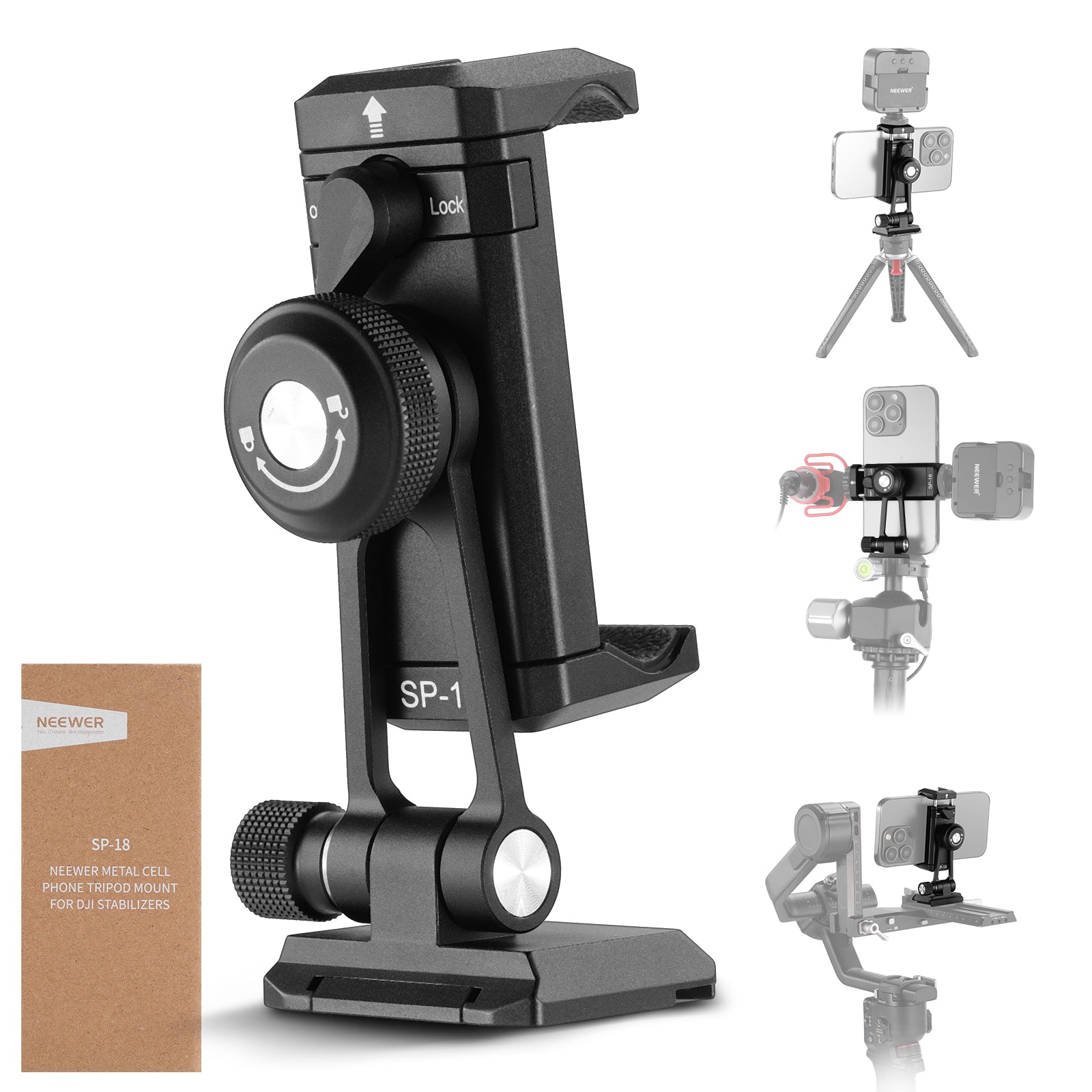 NEEWER SP-18 Phone Tripod Mount Adapter with Cold Shoe