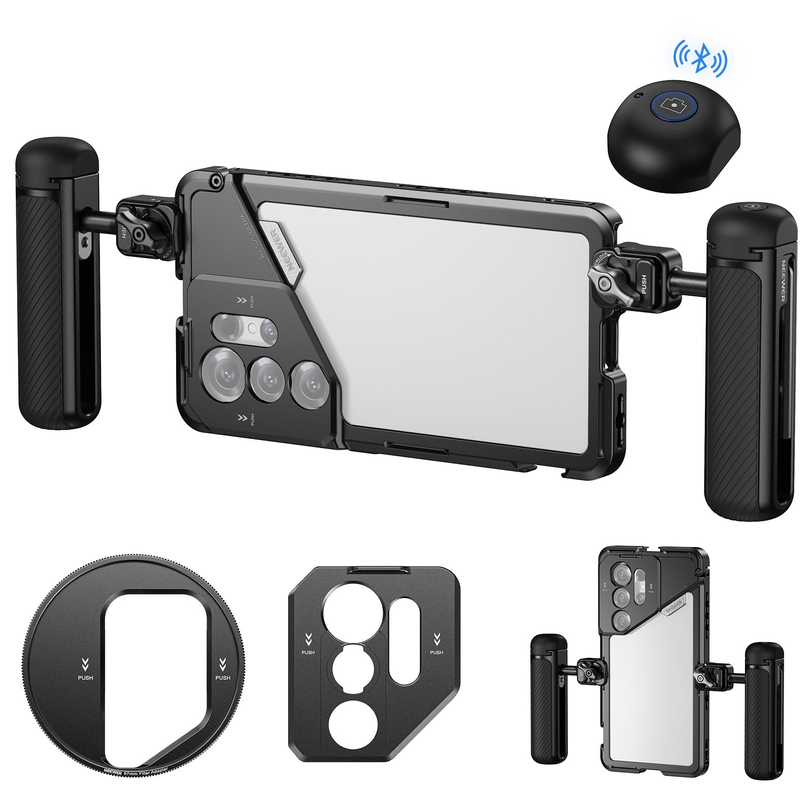 NEEWER PA082 Phone Cage For SAMSUNG S25 Ultra +Bluetooth Side Handle + Side Handle