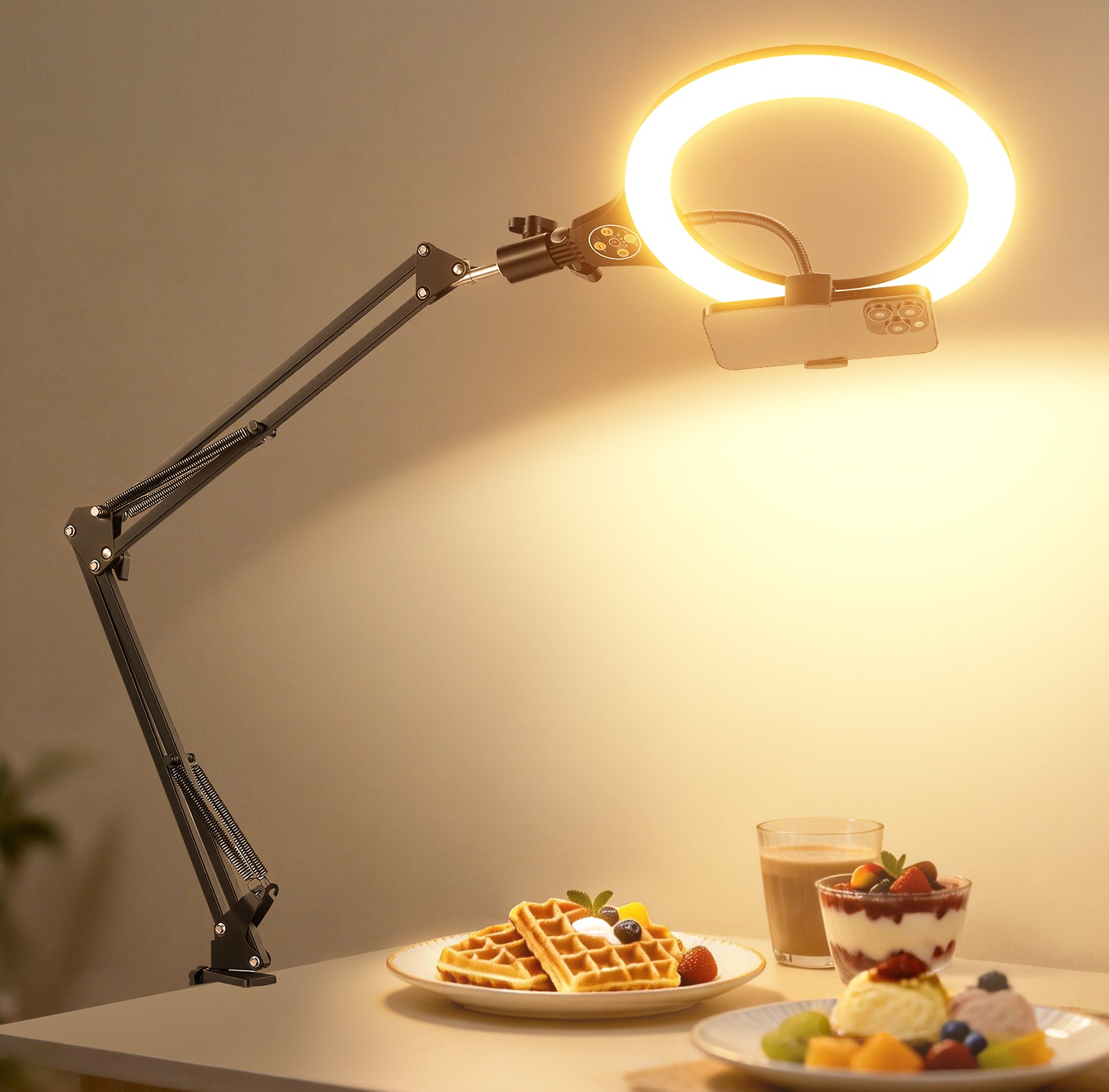 NEEWER N31 Desk Ring Light with Flexible Phone Holder