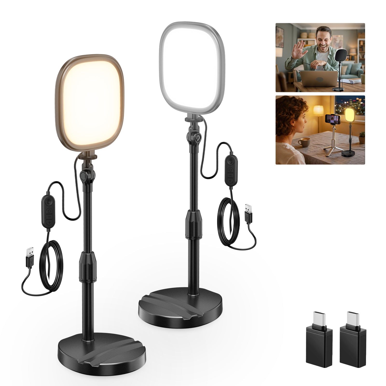 2 Pack NEEWER NL10 5" Bi-Color Desk Light Kit