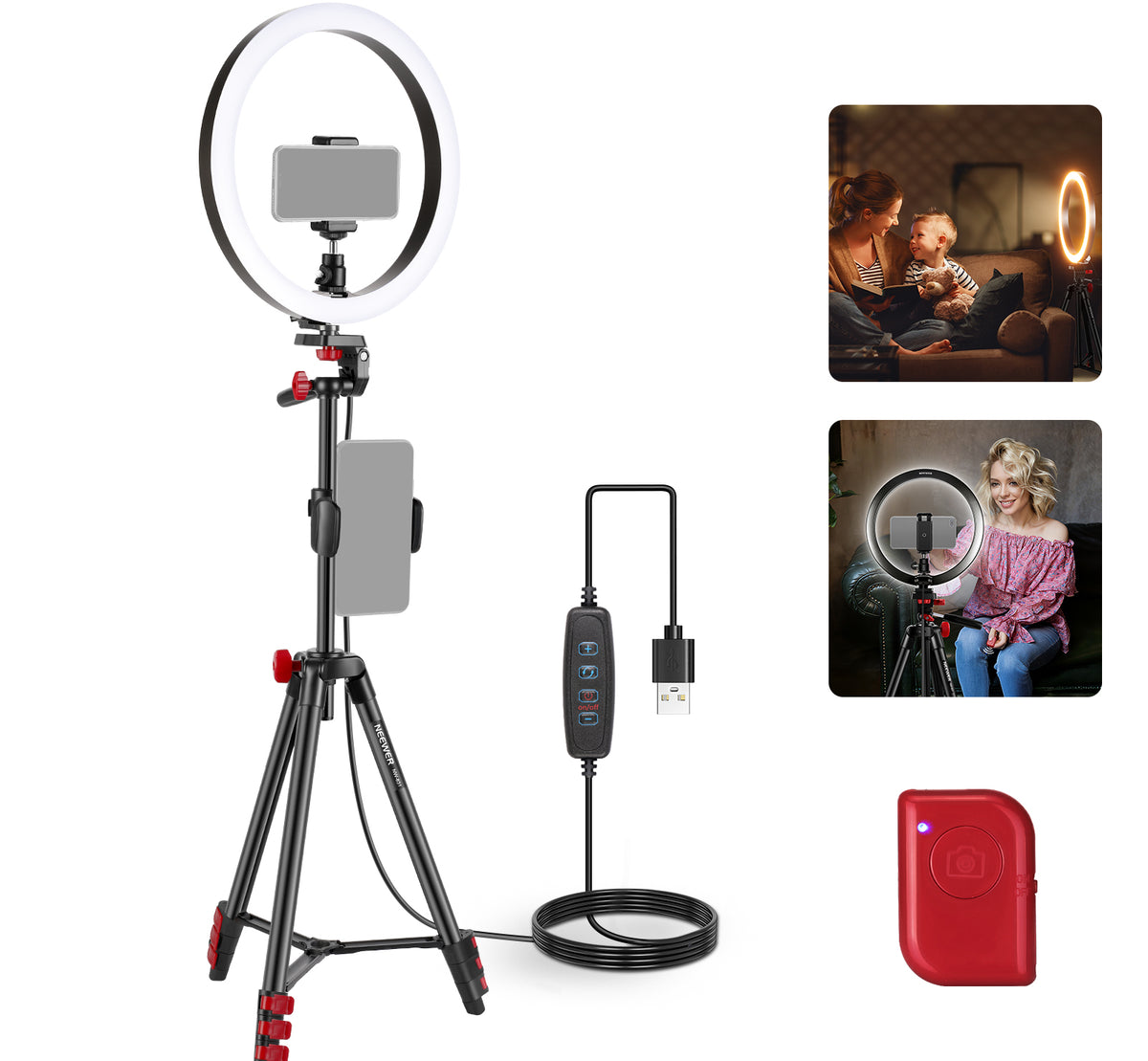 NEEWER RP10-H Selfie Ring Light with Tripod Kit