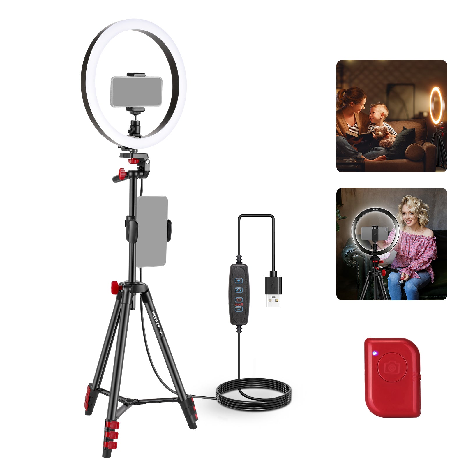 NEEWER RP10-H Selfie Ring Light with Tripod Kit